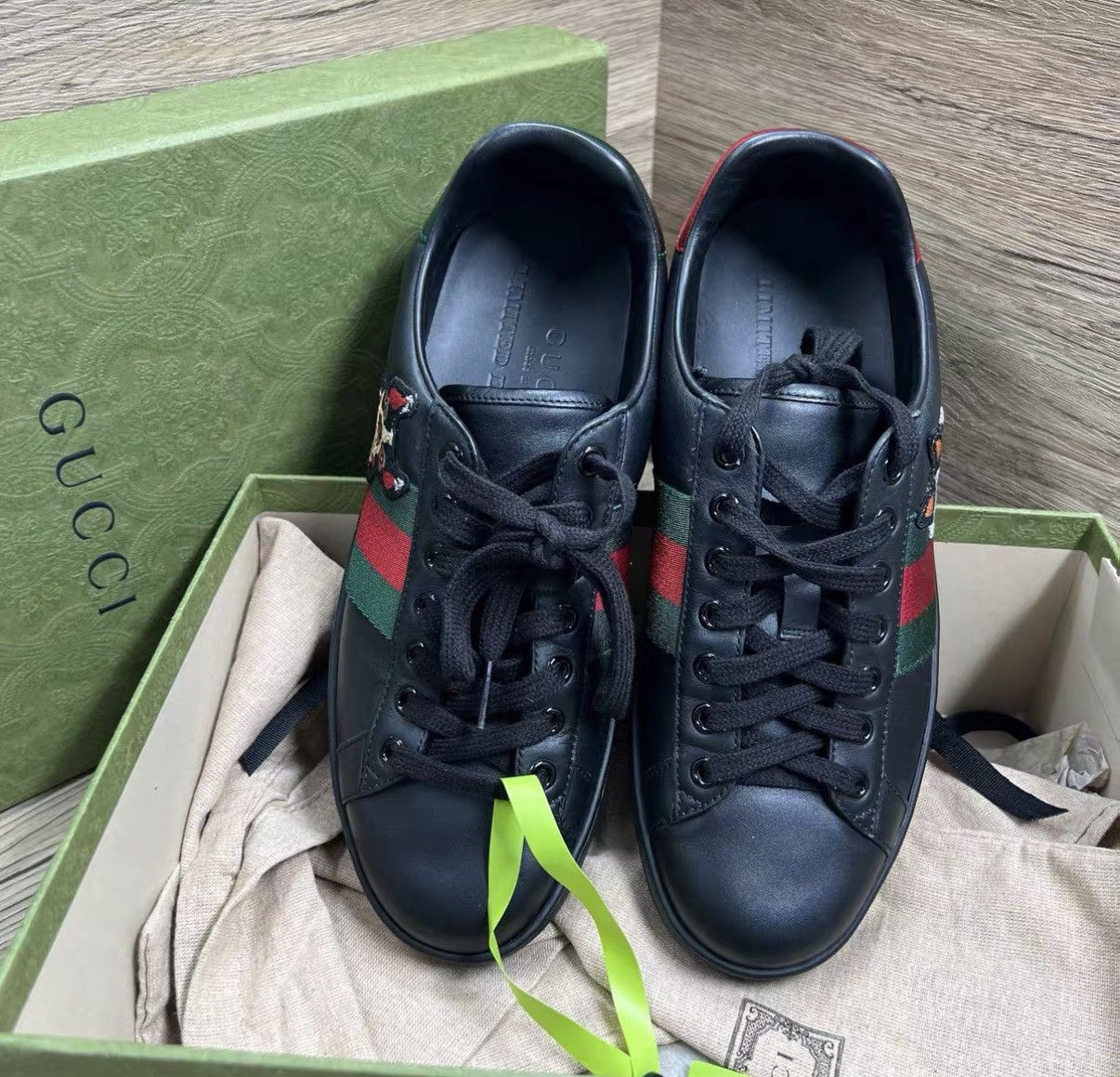 Gucci Gucci ACE Black Dog Head Sneakers J41 Size US 7.5 / EU 40-41 - 4 Thumbnail