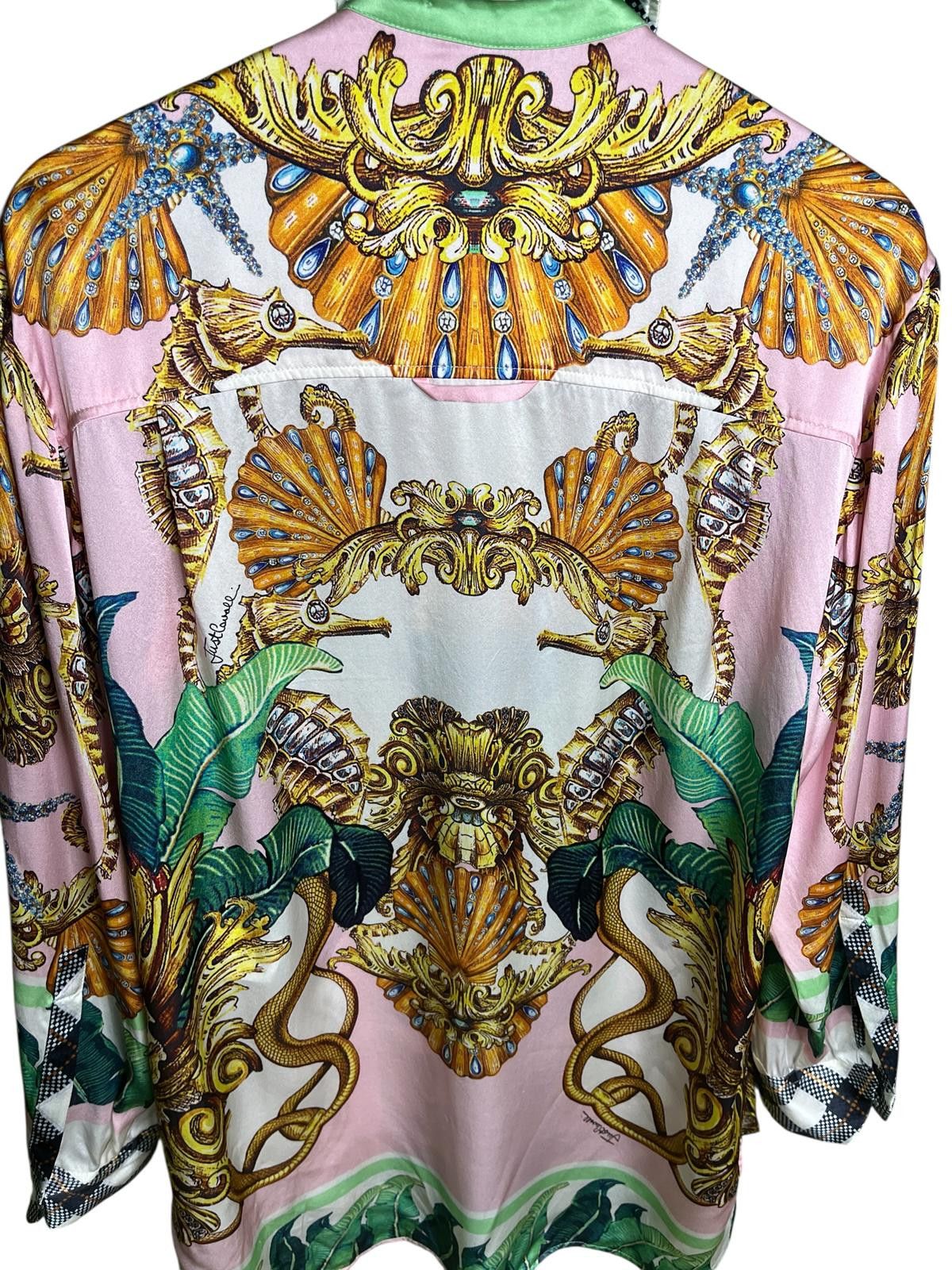 Roberto Cavalli Just Cavalli Silk Baroque Print Shirt Size 36 Size XS / US 0-2 / IT 36-38 - 5 Thumbnail