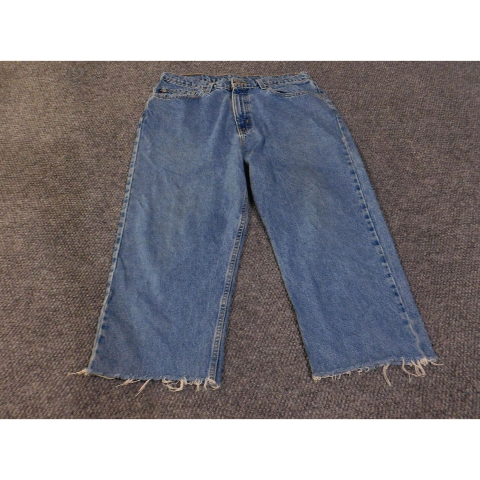 Ralph Lauren VINTAGE Ralph Lauren Jeans Mens 36x22 Blue Denim Straight Leg Distressed Frayed Hem Cotton Zip Size US 36 / EU 52 - 3 Thumbnail