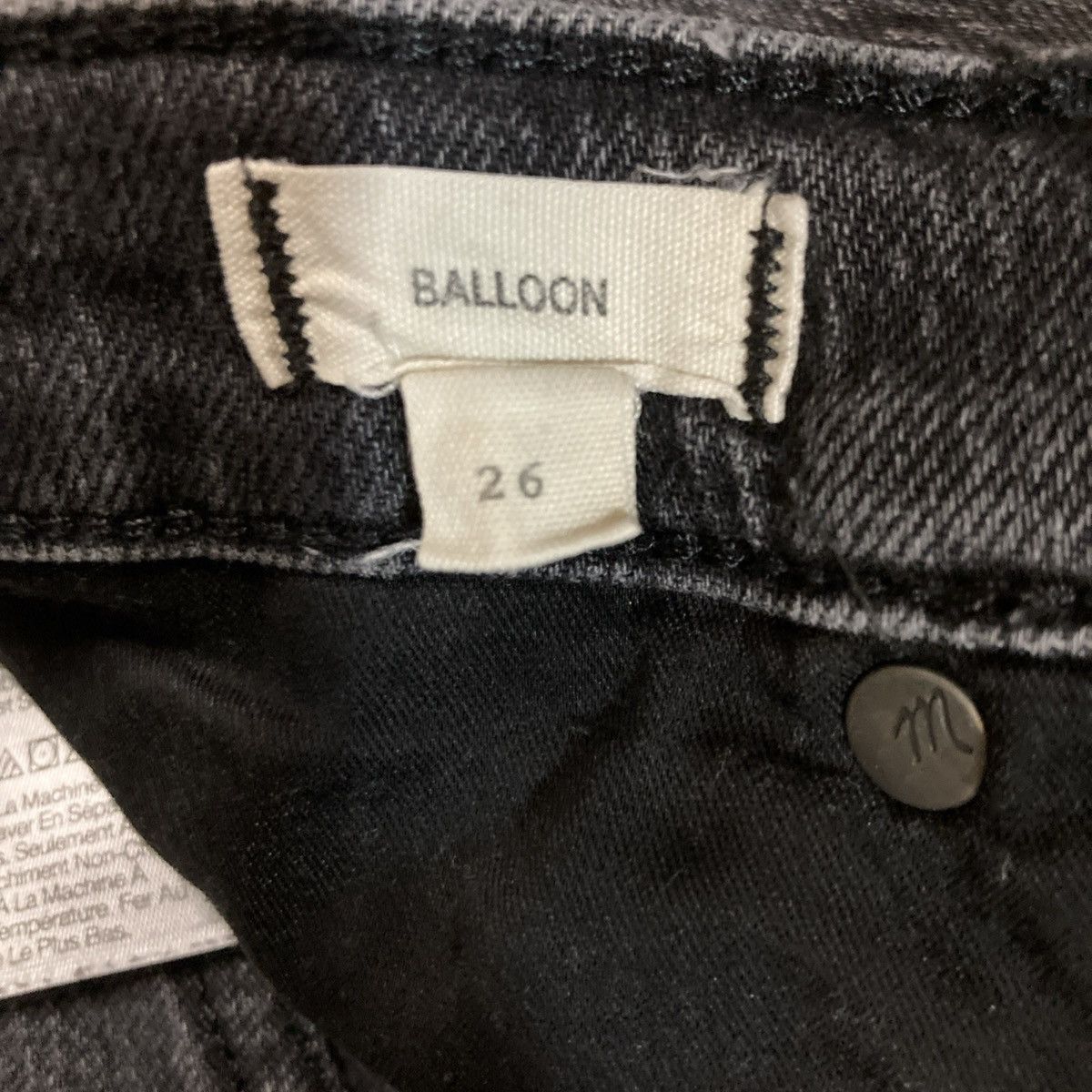 Other Madewell Women's Balloon Jeans Faded Black Denim Size 26 Size 26" / US 2 / IT 38 - 9 Thumbnail