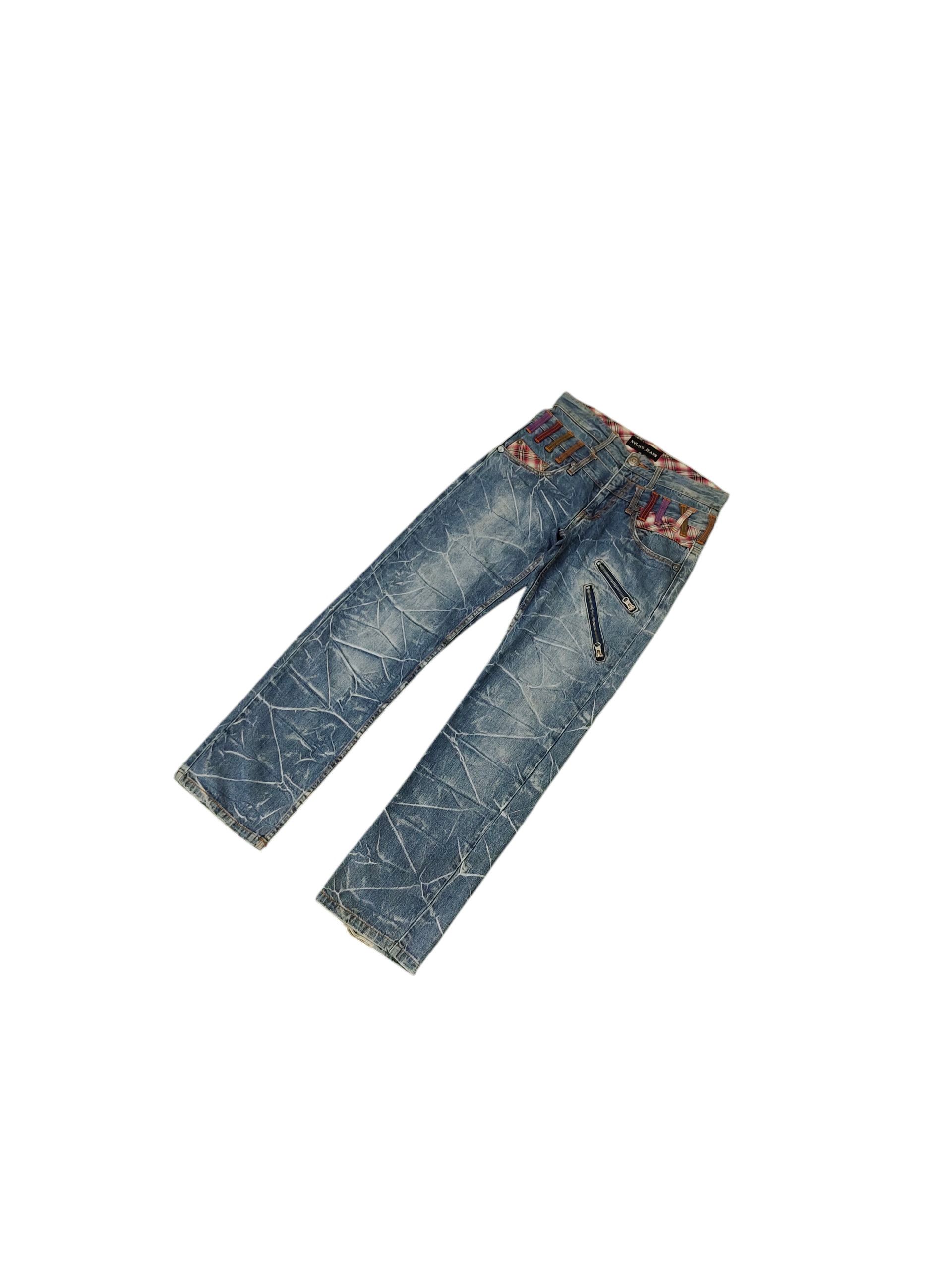 Japanese Brand Vintage Nylaus Japan Double Waist Clawmark Honeycomb Jeans Size US 30 / EU 46 - 2 Thumbnail