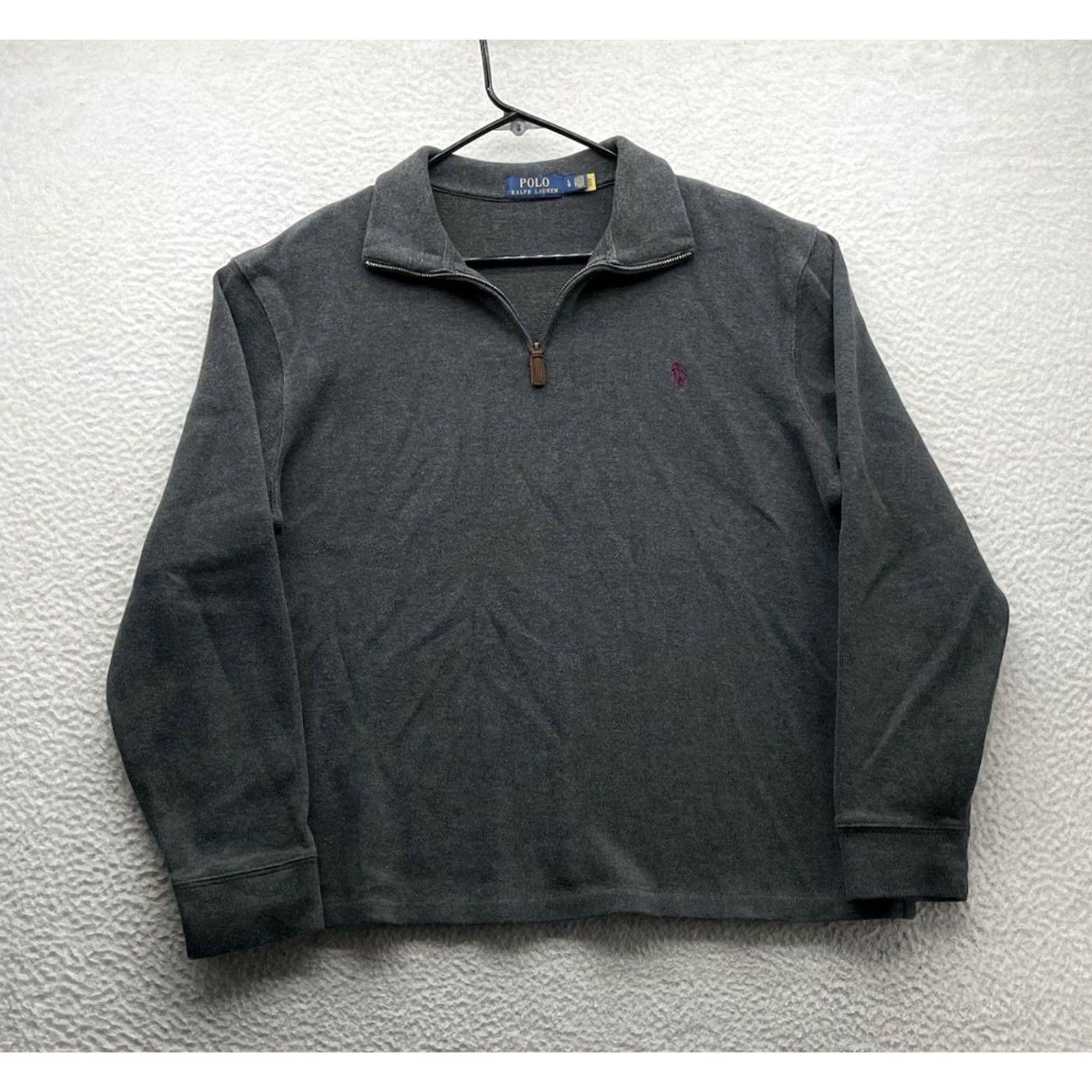 Polo Ralph Lauren Polo Ralph Lauren Sweater Mens L Gray 1/4 Zip Pullover Mock Neck Classic Preppy Polo Ralph Lauren Pullover Mens L Gray Size US L / EU 52-54 / 3 - 2 Thumbnail