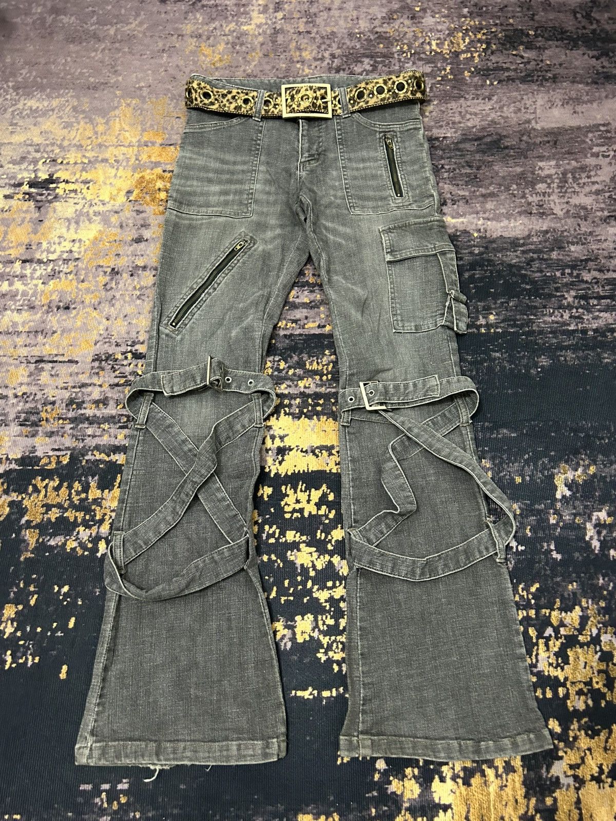 Tete Homme Japanese Bondage Cargo Flare Jeans Size US 30 / EU 46 - 2 Thumbnail