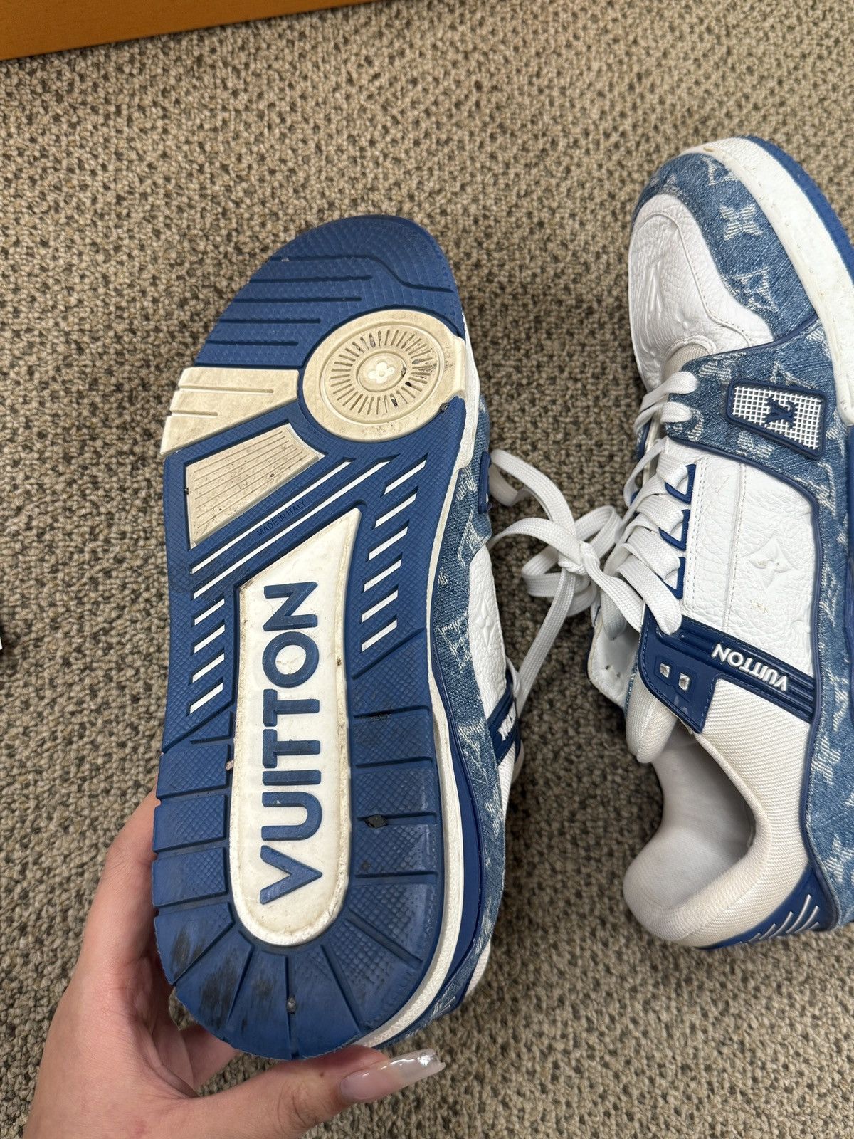 Louis Vuitton LOUIS VUITTON LV TRAINER MONOGRAM DENIM WHITE BLUE Size US 9 / EU 42 - 7 Thumbnail
