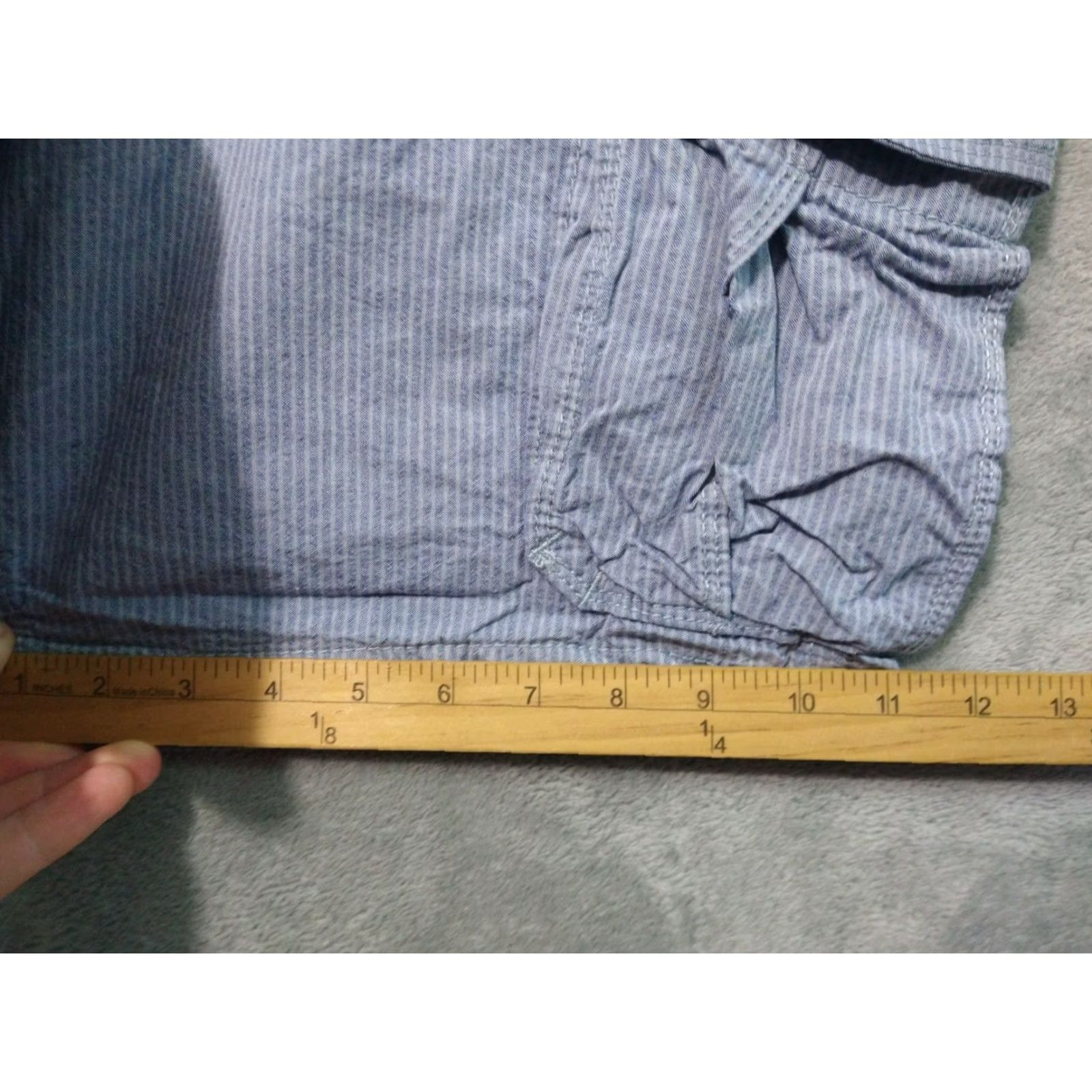 American Eagle Outfitters American Eagle Shorts Mens 33 x 10 Blue Striped Cargo Classic Baggy Mid Rise Size US 33 - 6 Thumbnail