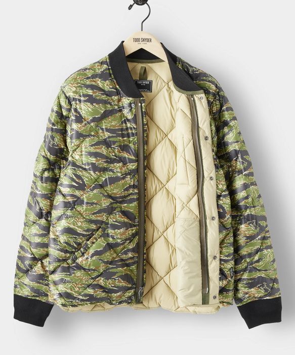 Todd Snyder Todd Snyder Japanese Quilted Down Tiger Camo Bomber Jacket ...