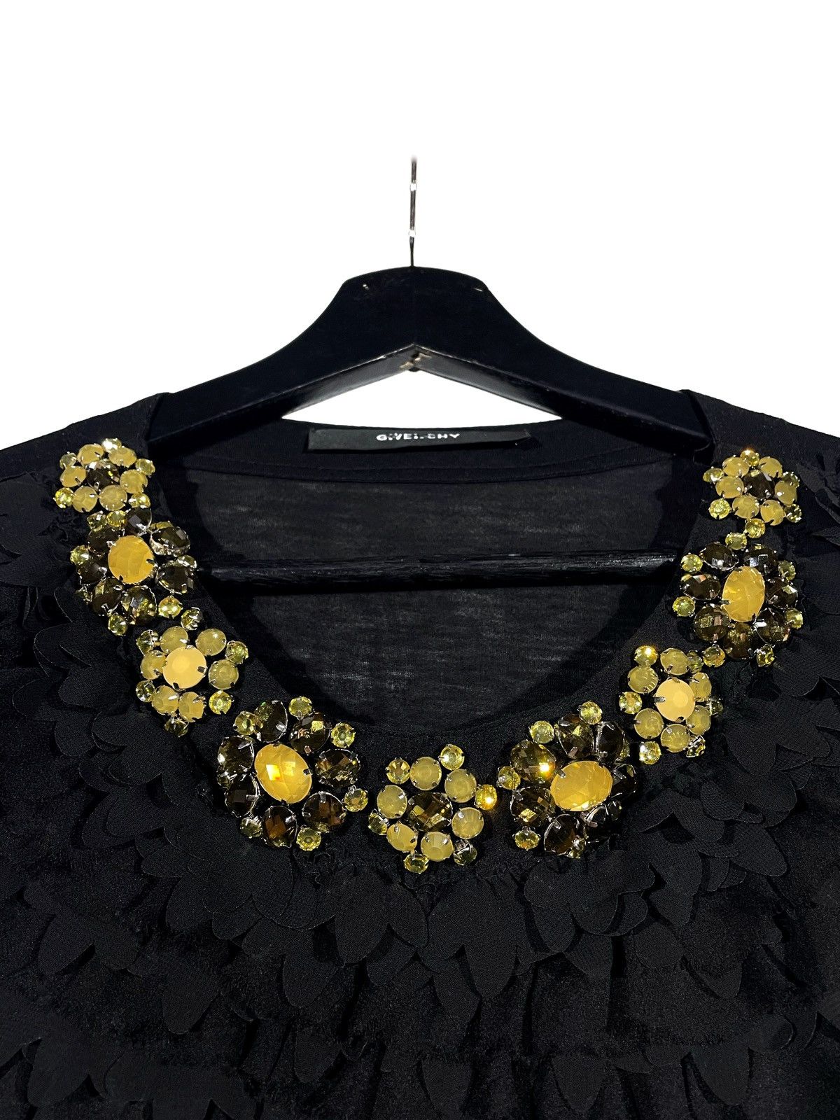 Givenchy Givenchy Silk & Stones Black Floral Dress Size 2/M Luxury Size M / US 6-8 / IT 42-44 - 2 Thumbnail