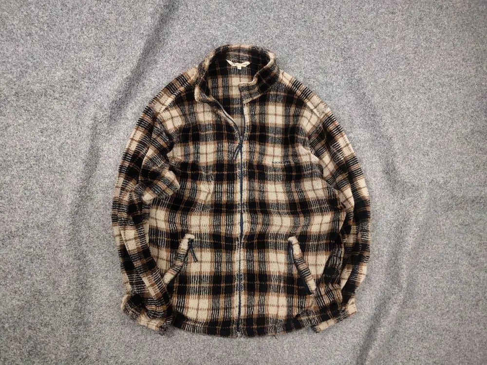 Aquascutum Vintage Aquascutum Zip-Up fleece brown check Sherpa jacket Size US L / EU 52-54 / 3 - 1 Thumbnail