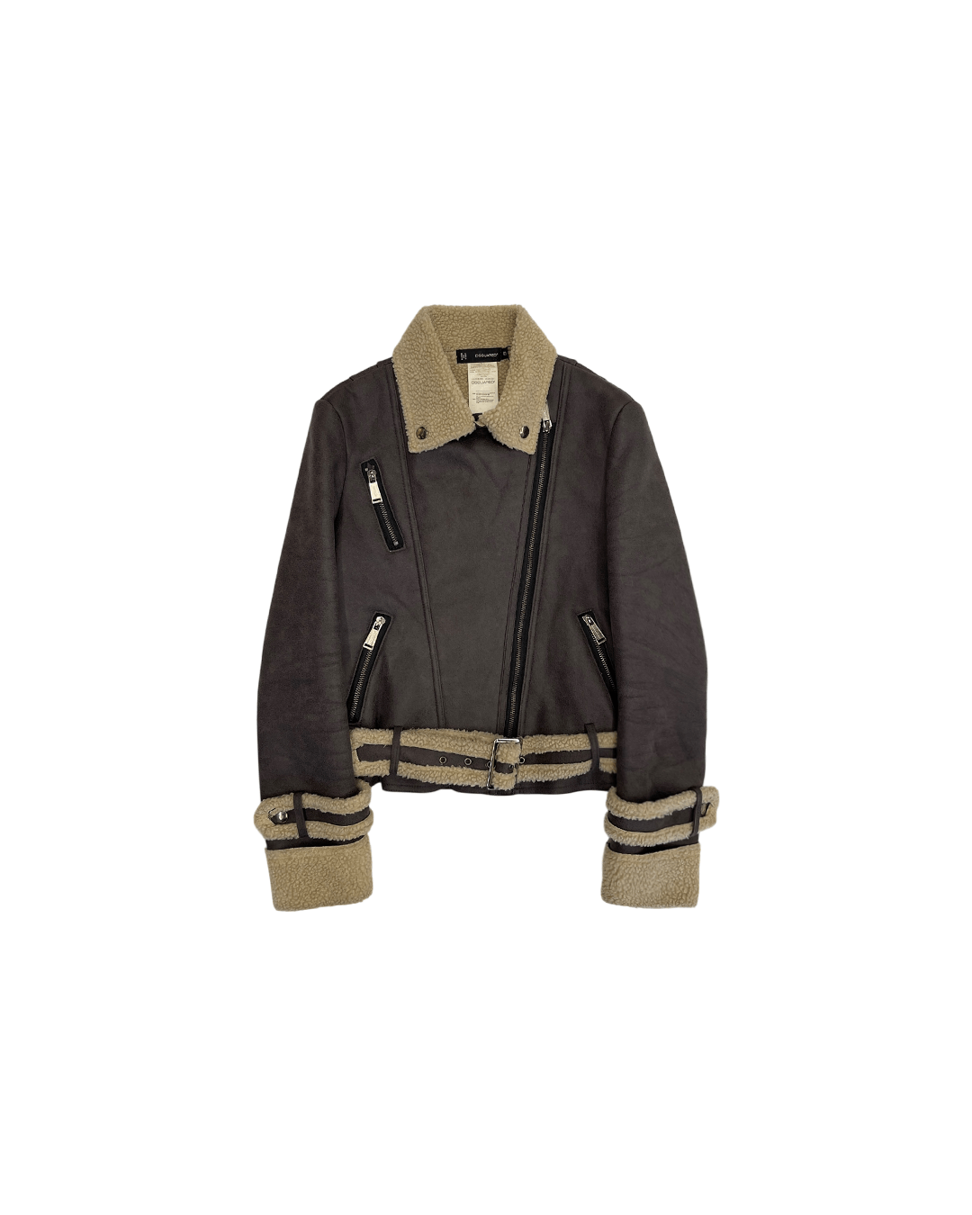 Dsquared2 AW09 Bovine Calf Leather Shearling Rider Jacket