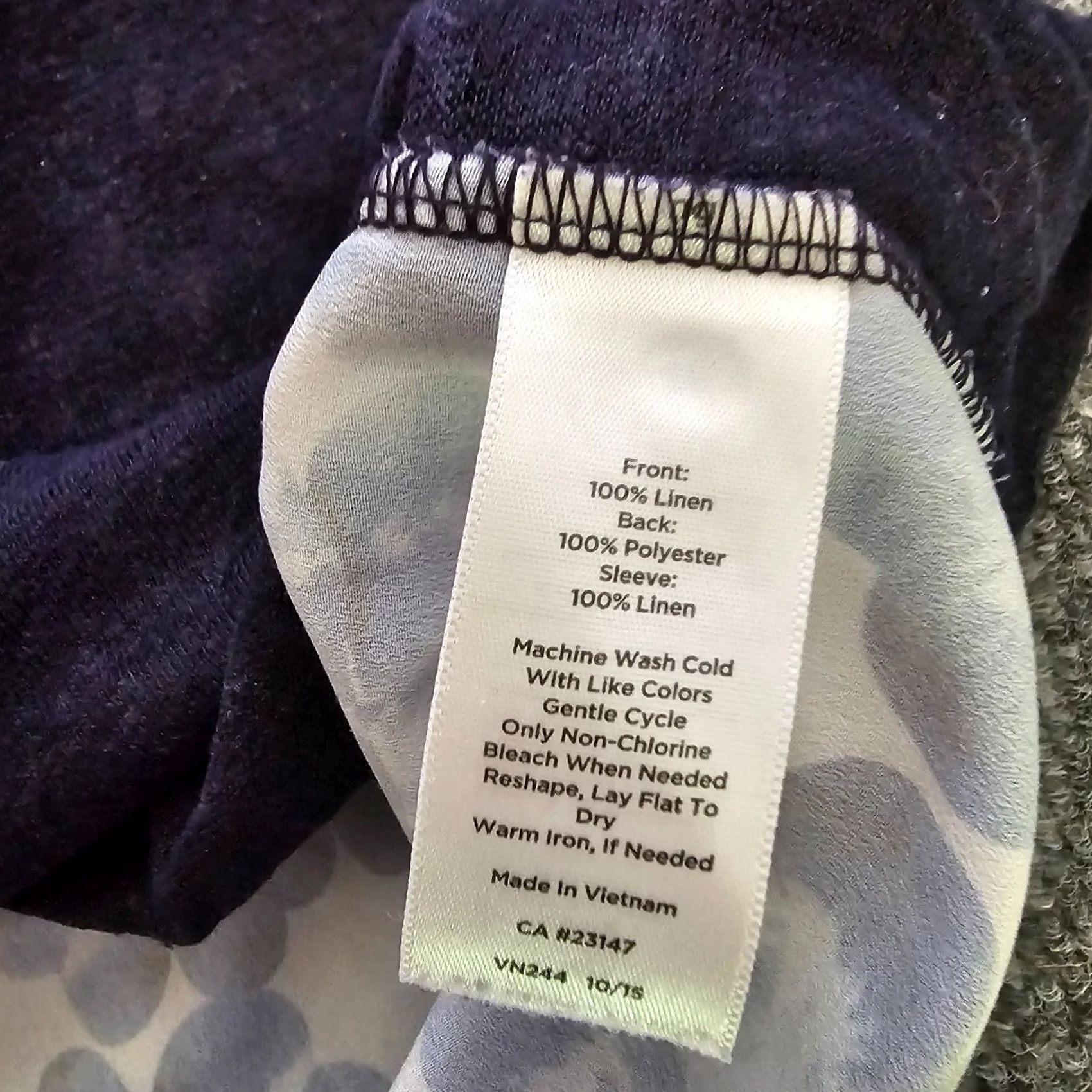 Talbots Talbots Top Women's 2X Blue Linen Tie Dye Short Sleeve Round Neck Casual Blouse Size XXL / US 16-18 / IT 52-54 - 7 Thumbnail