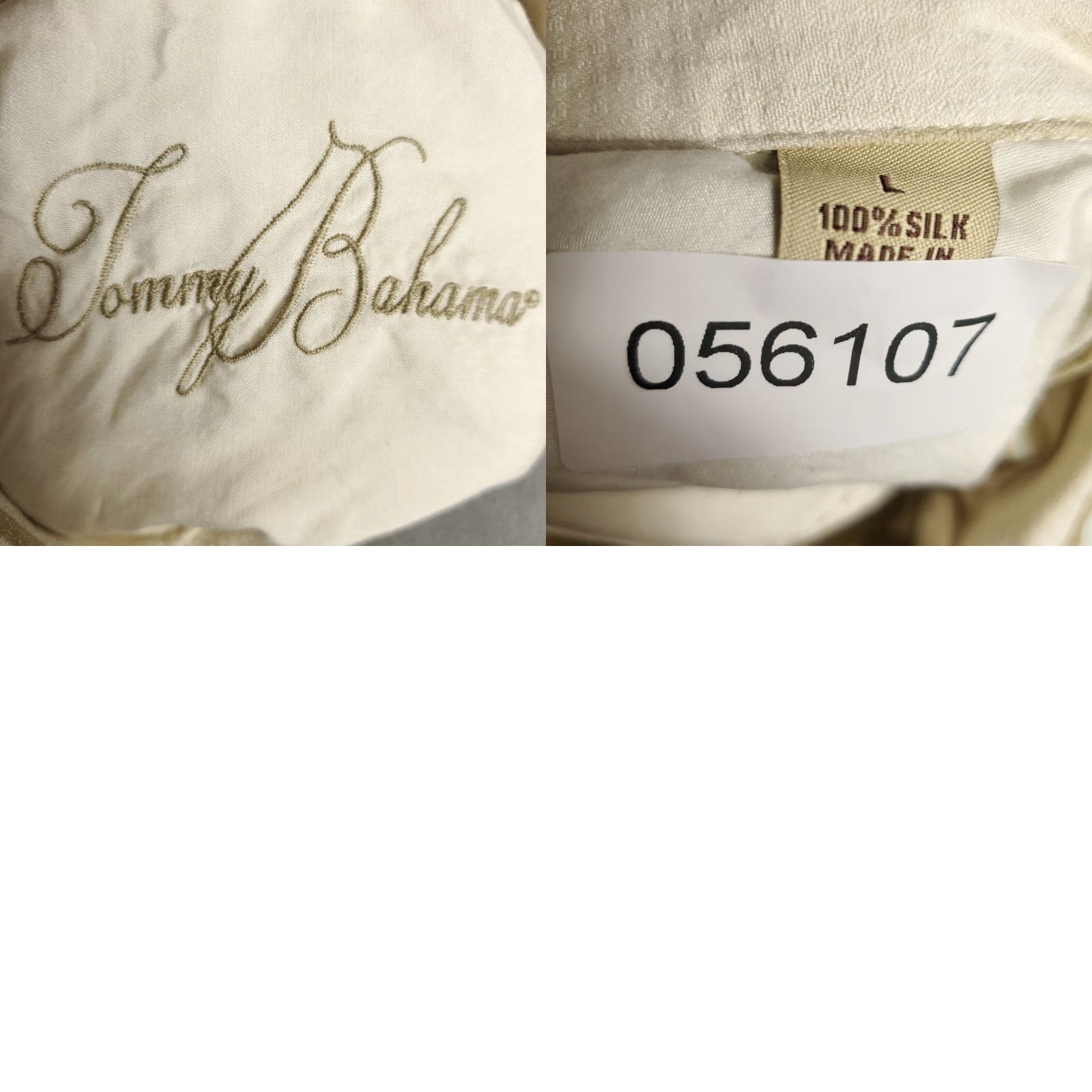 Tommy Bahama VINTAGE Tommy Bahama Shirt Mens Large Beige Striped Hawaiian Button Up Short Sleeve Size US L / EU 52-54 / 3 - 8 Thumbnail