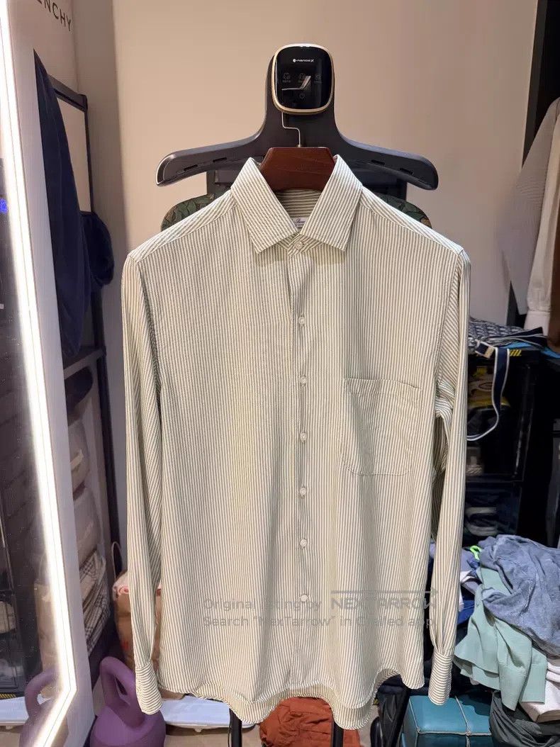 Loro Piana Loro Piana Green Striped Men's Mulberry Silk Long Sleeve S Size US M / EU 48-50 / 2 - 1 Thumbnail