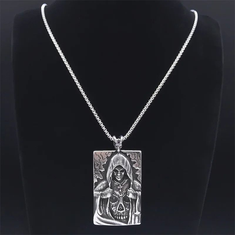 Jewelry Masked Cross Skeleton Skull Necklace Size ONE SIZE - 2 Thumbnail