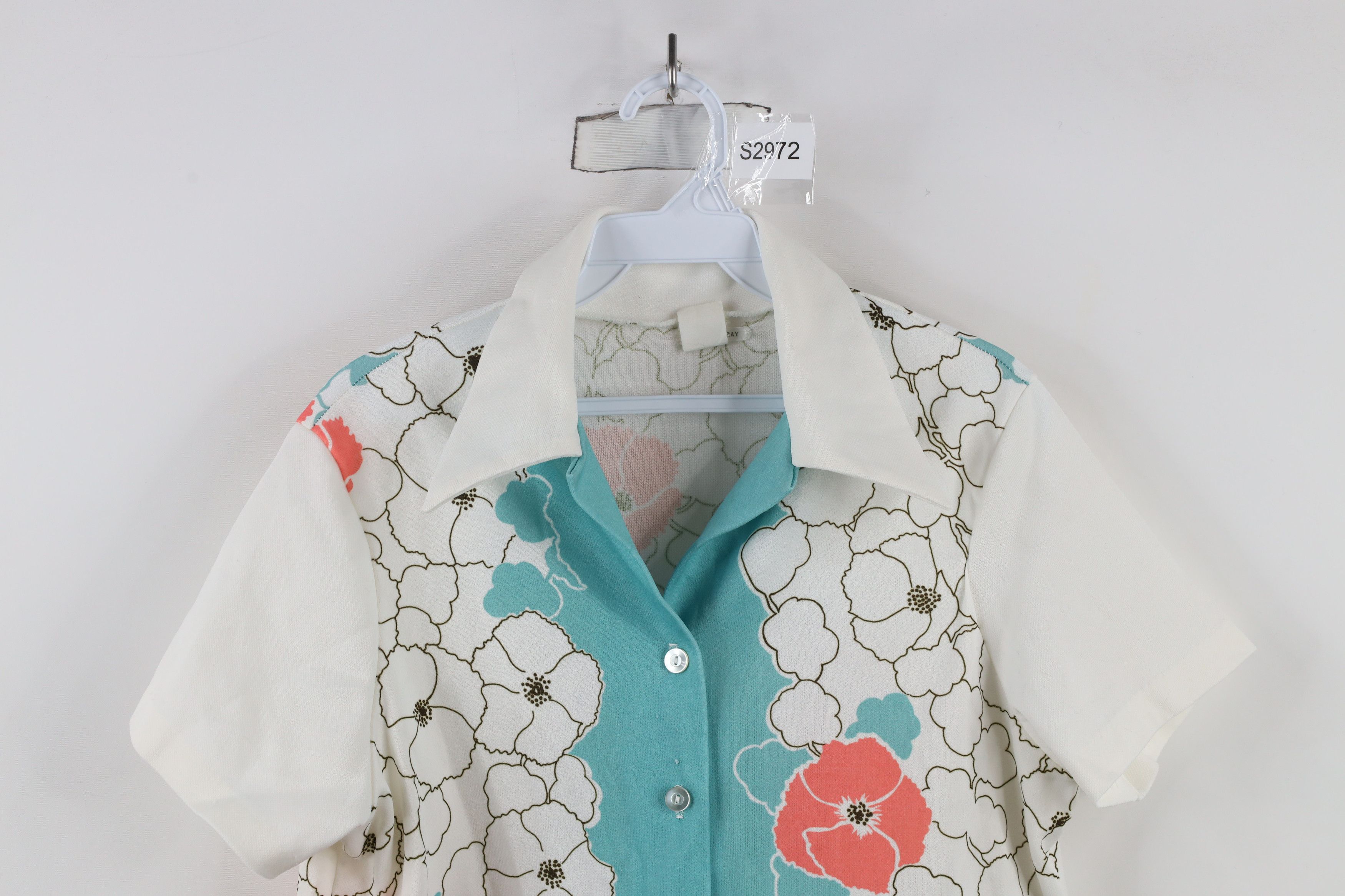 Vintage Vintage 70s Mid Century Modern MCM Short Sleeve Button Shirt Size L / US 10 / IT 46 - 2 Thumbnail