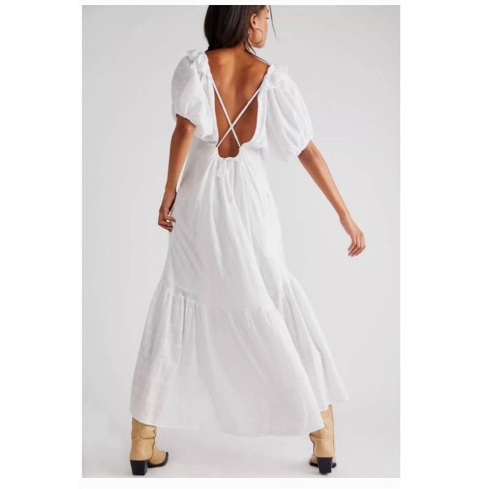 Free People New Free People Kaylyn Midi Dress Free-est $108 SMALL Ivory Size S / US 4 / IT 40 - 3 Thumbnail