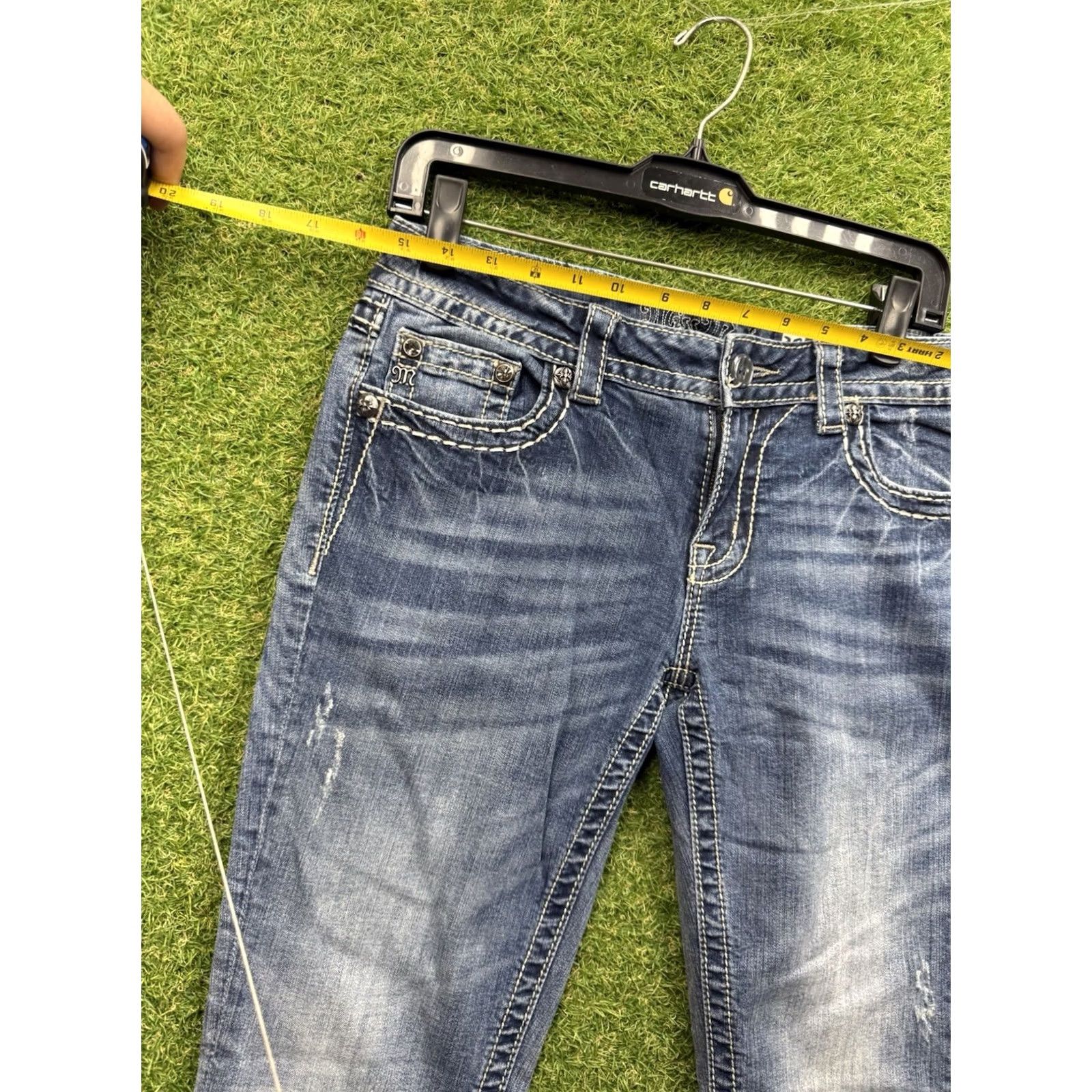 Miss Me Miss Me Jeans Womens 30 Blue Classic Light Wash Denim Embellished Button 5-Pocket Skinny Size 30" / US 8 / IT 44 - 4 Thumbnail