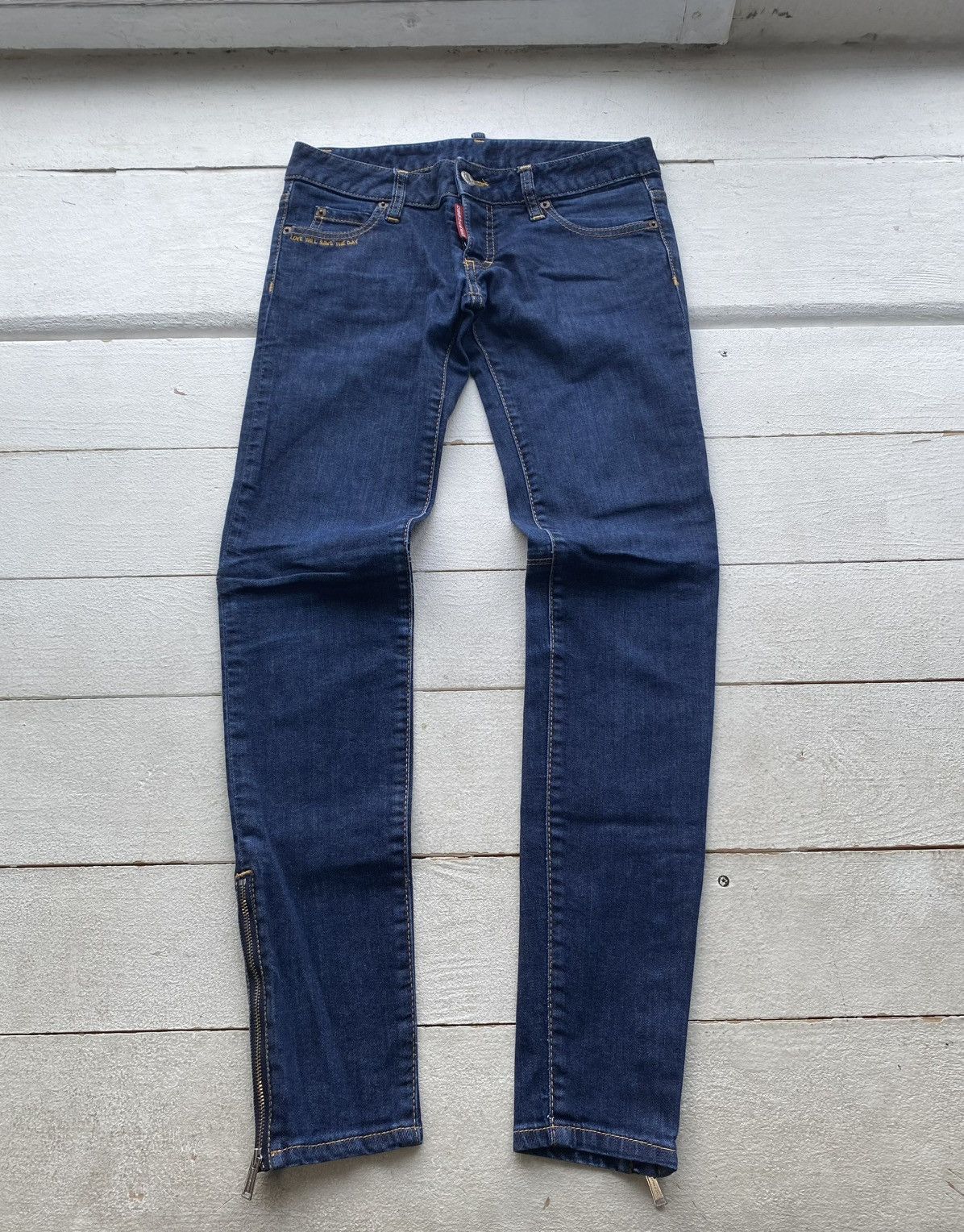 Dsquared2 Luxury Dsquared2 Women’s Skinny Jeans Ankle Zip Blue Denim Size 28" / US 6 / IT 42 - 1 Thumbnail