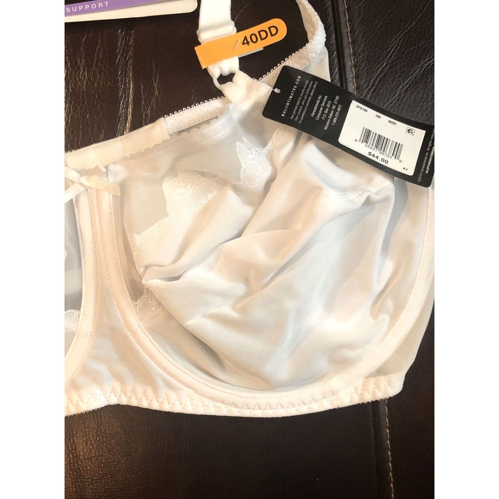 Vintage VINTAGE? No — Bali Flower Underwire Bra 40DD White Full Coverage Support Women's Bra New with Tags Size ONE SIZE - 6 Thumbnail