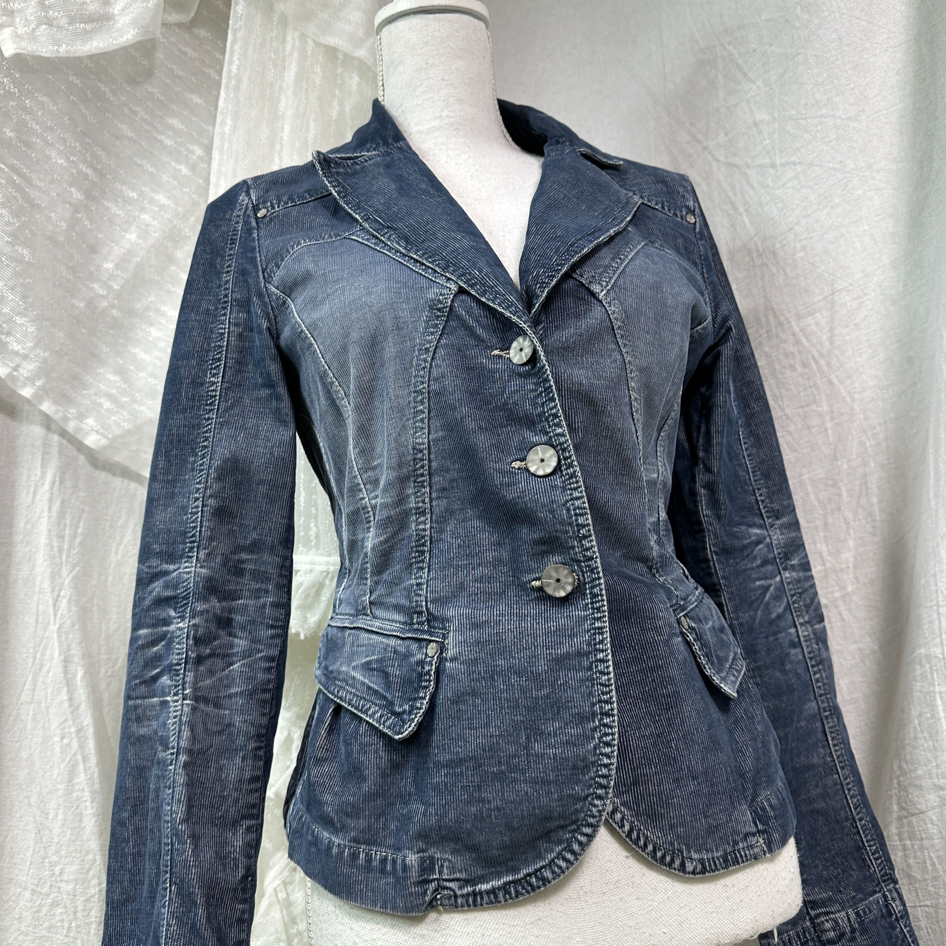 Vintage Vintage Corduroy Fitted Denim Styled Blazer/Jacket Y2K Size M / US 6-8 / IT 42-44 - 6 Thumbnail
