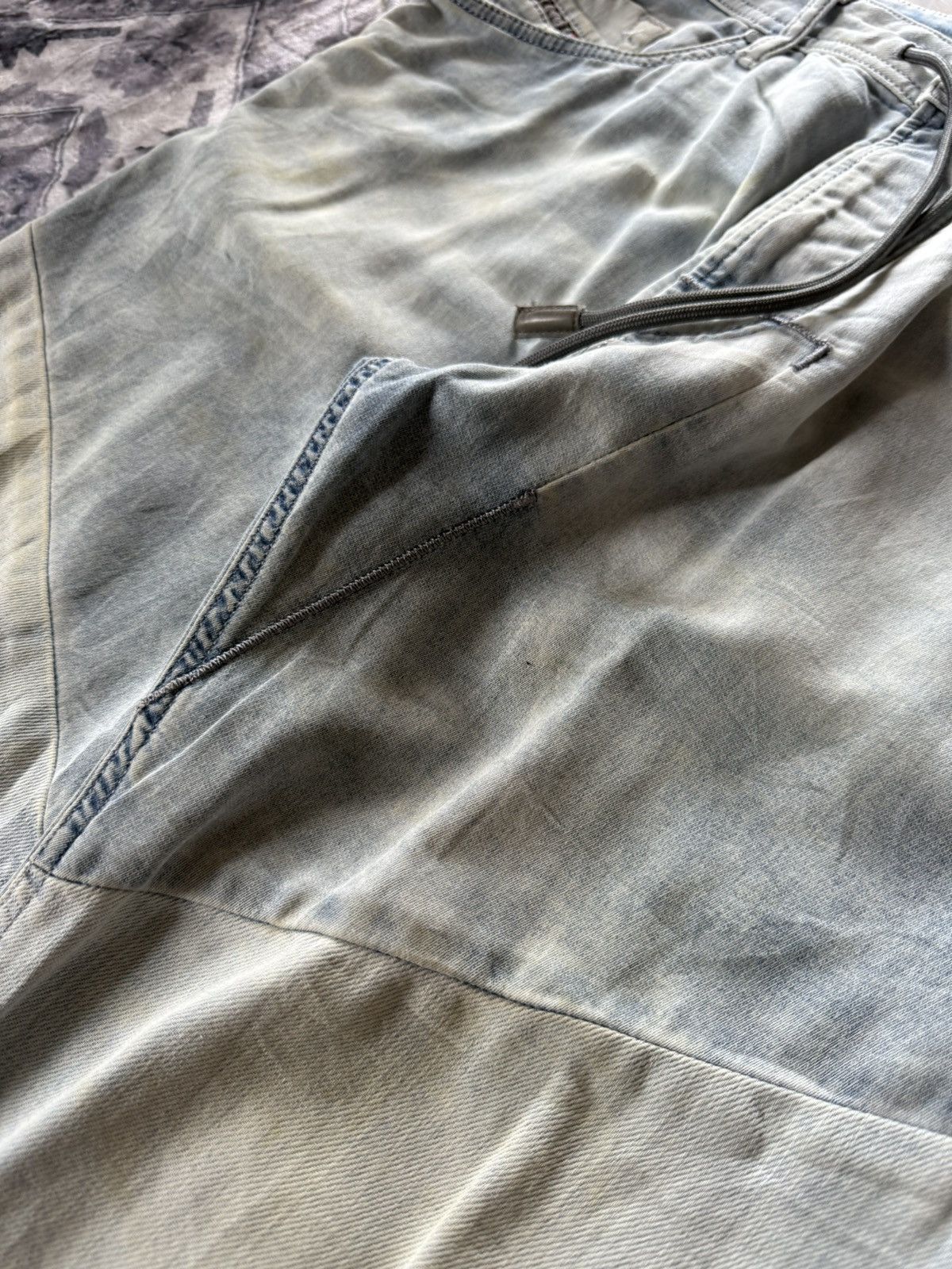 Diesel × Vintage 2000s Diesel Narrot Dr-Ne Denim Hybrid Sweatpants Size US 31 - 10 Thumbnail