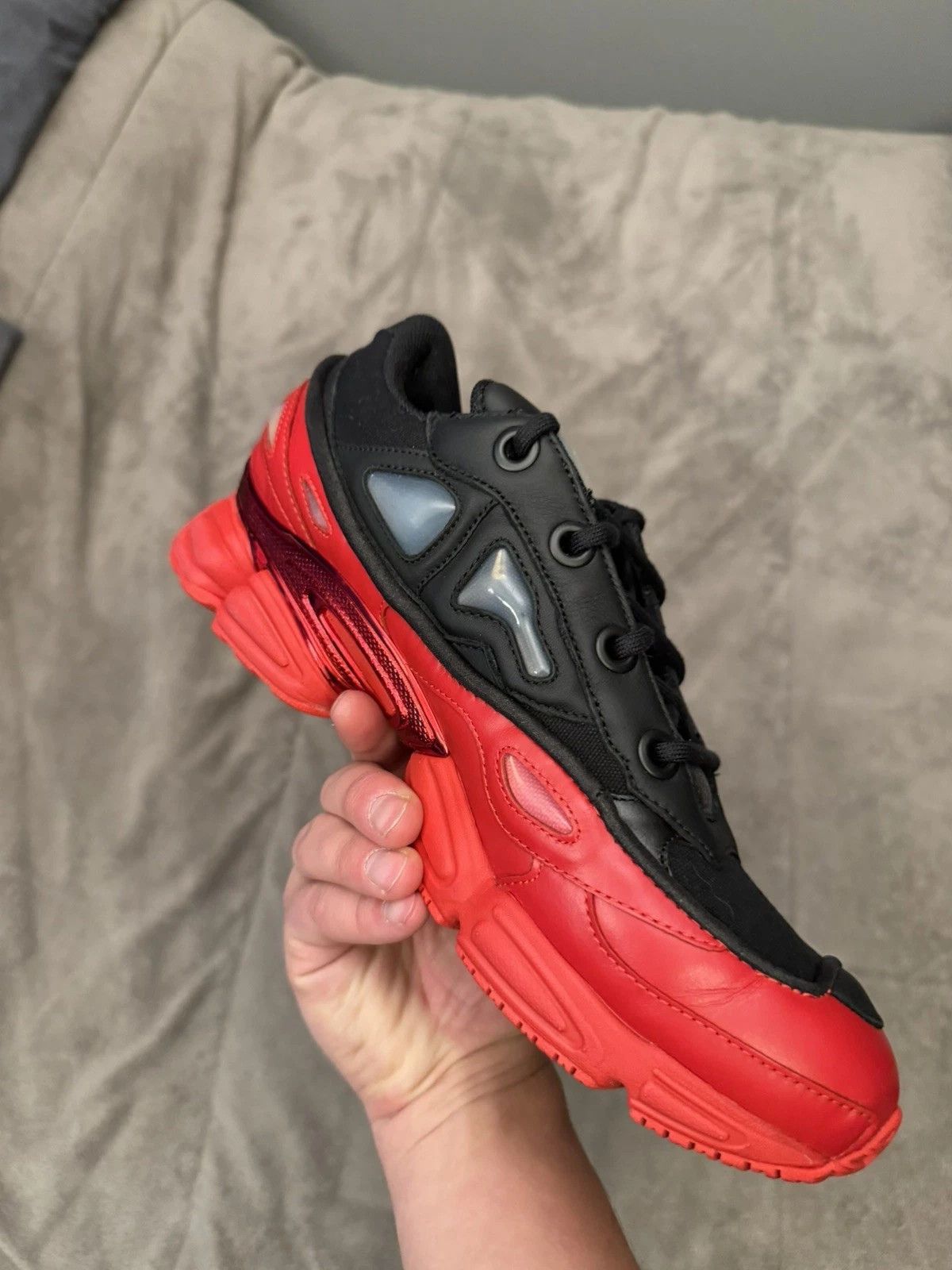 Raf Simons Adidas Raf Simons Ozweego 3 Black Scarlet Red 10 DA8775 Size US 10 / EU 43 - 4 Thumbnail