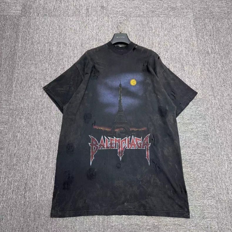 Balenciaga Balenciaga Tower Mud Stained Old Short Sleeves-2506 Size US S / EU 44-46 / 1 - 3 Thumbnail