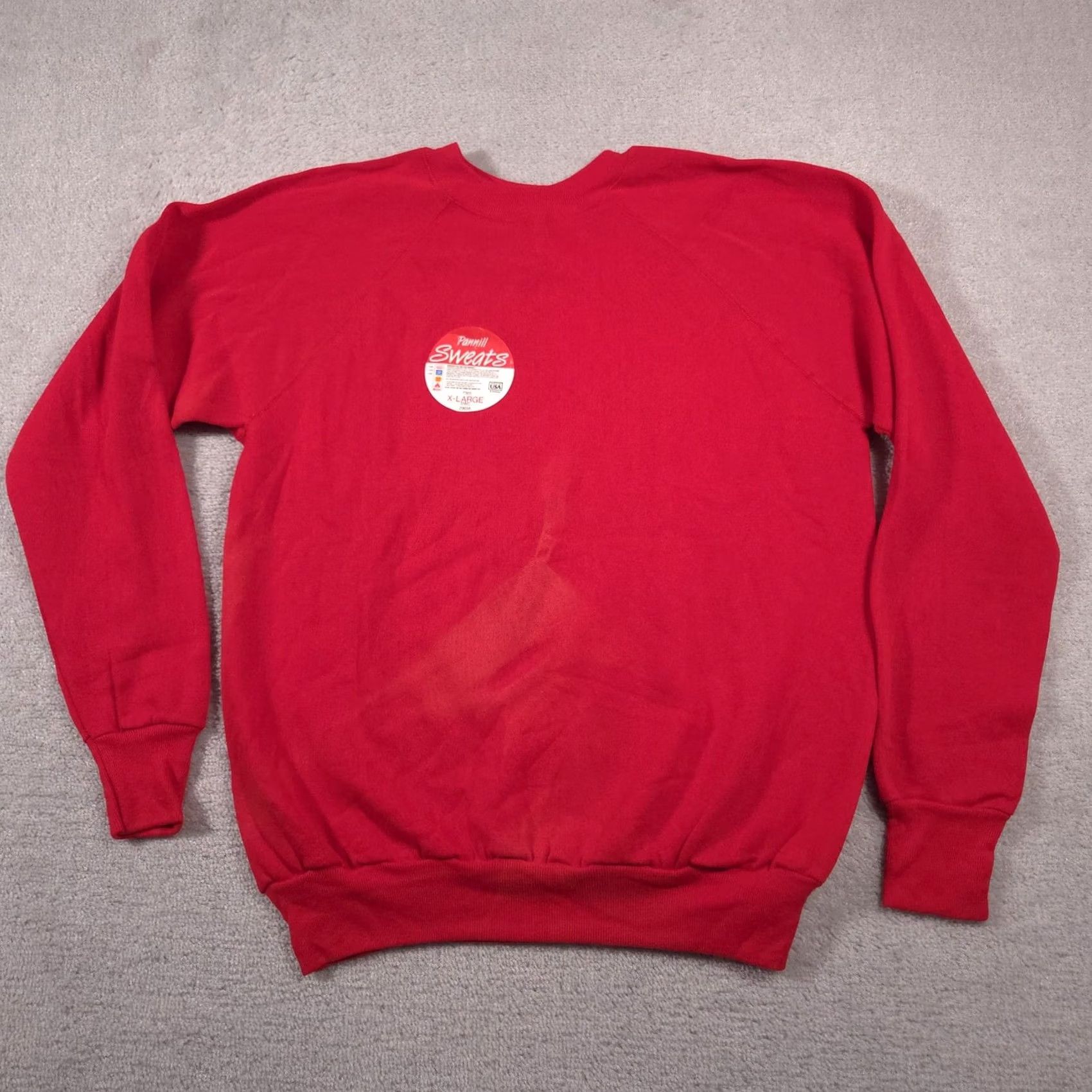 X-LARGE VINTAGE Pannill Sweatshirt Mens X-Large Red Crewneck 50/50 Made in USA 90s Size US XL / EU 56 / 4 - 2 Thumbnail