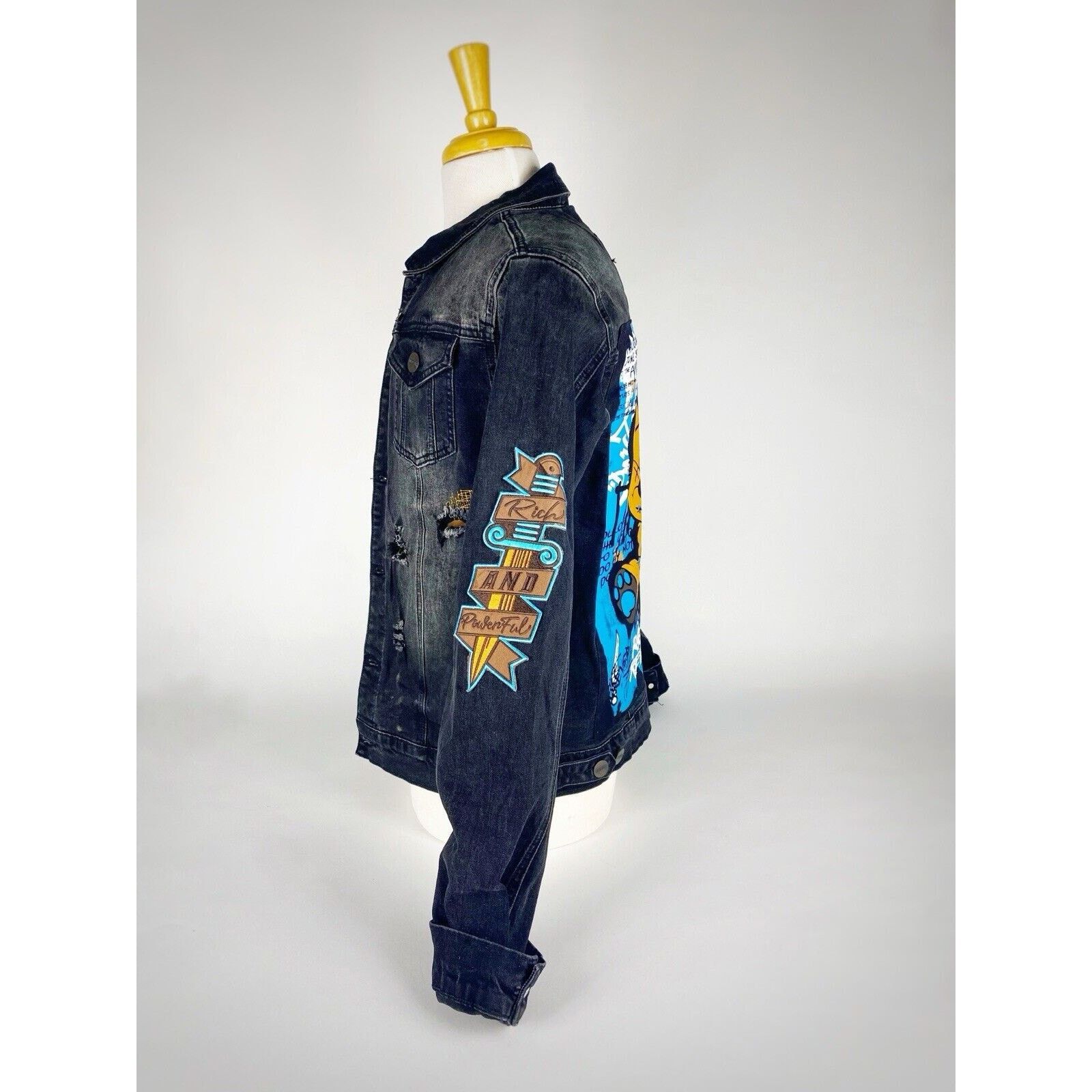 Other Majestik Distressed Rage of Rebellion Black Denim Jacket S Size US S / EU 44-46 / 1 - 8 Thumbnail