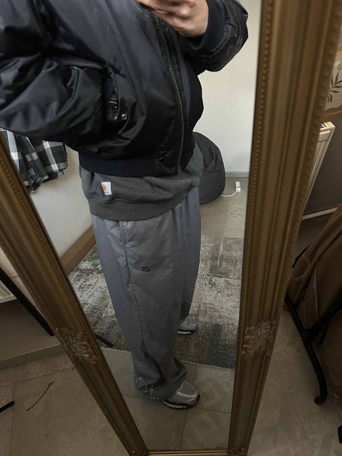 Japanese Brand × Nike 🔥 Rare Nike TN Air Y2K Track Pants Drill Parachute Grey Size US 35 - 8 Thumbnail