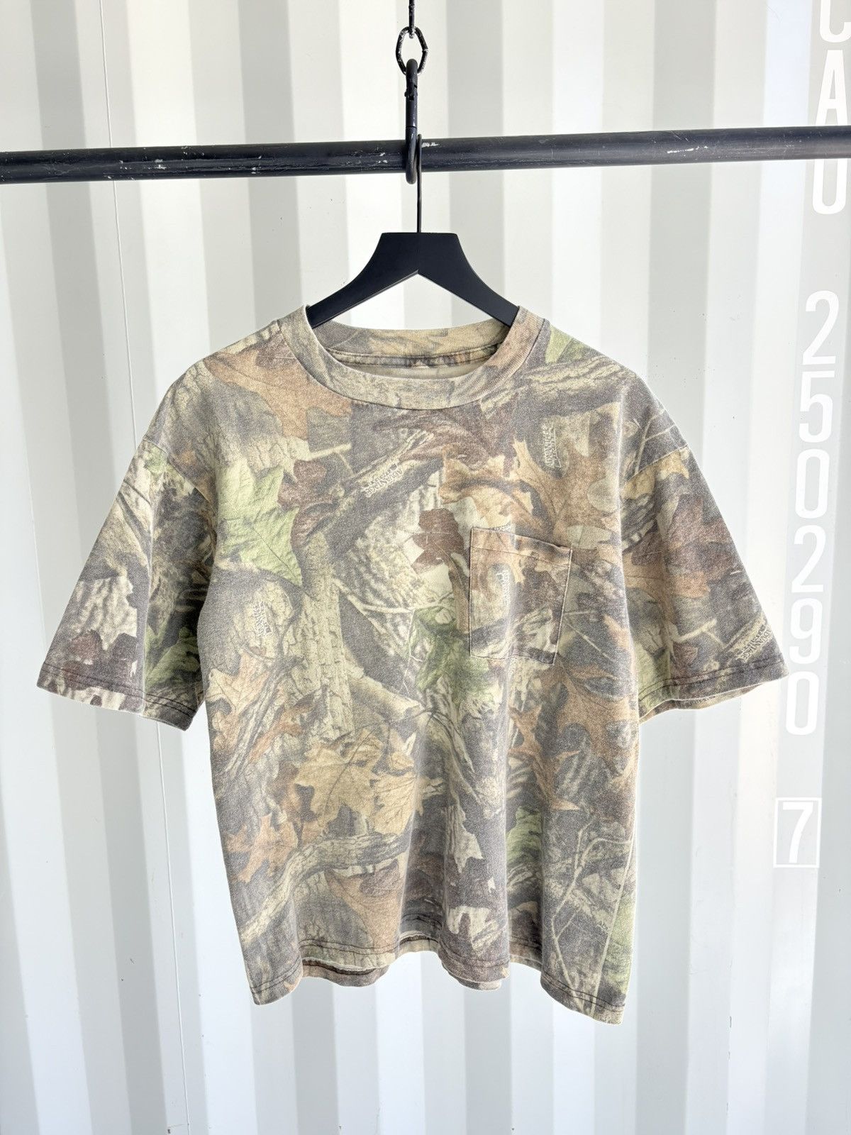 Thrashed Camo Boxy Fit Faded Distressed Shirt GRUNGE Band