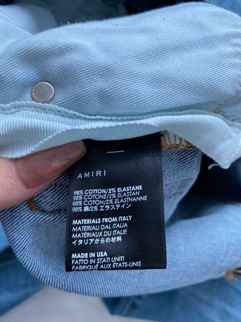 Amiri Amiri Washed Blue Destruction Thrasher Denim Jean Size US 34 / EU 50 - 4 Thumbnail