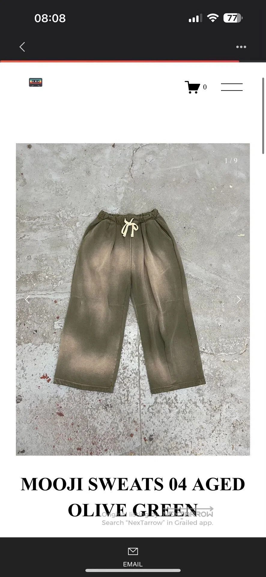 MOOJIMOOJIUS Aged Olive Green Mooji Sweats. Size US 30 / EU 46 - 3 Thumbnail
