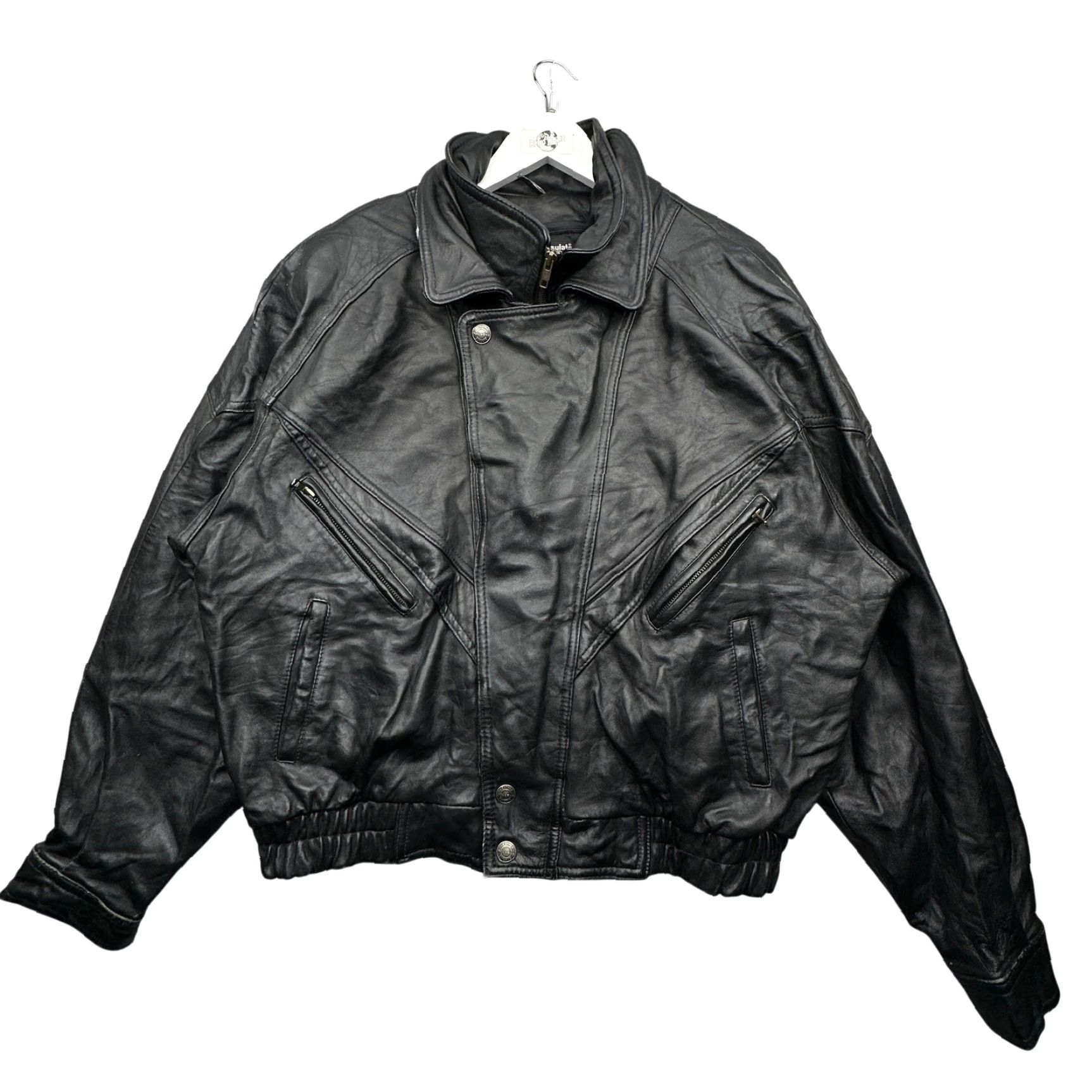 Vintage VINTAGE Wilsons Leather Bomber Moto Jacket Mens Large Black Zip Rider Leather Moto Jacket L Mens Size US L / EU 52-54 / 3 - 2 Thumbnail