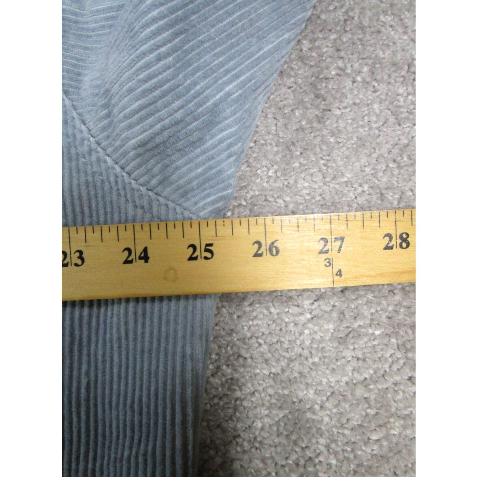 Zara Zara Shirt Womens Small Blue Cotton Corduroy Pleated Button Up Size S / US 4 / IT 40 - 7 Thumbnail