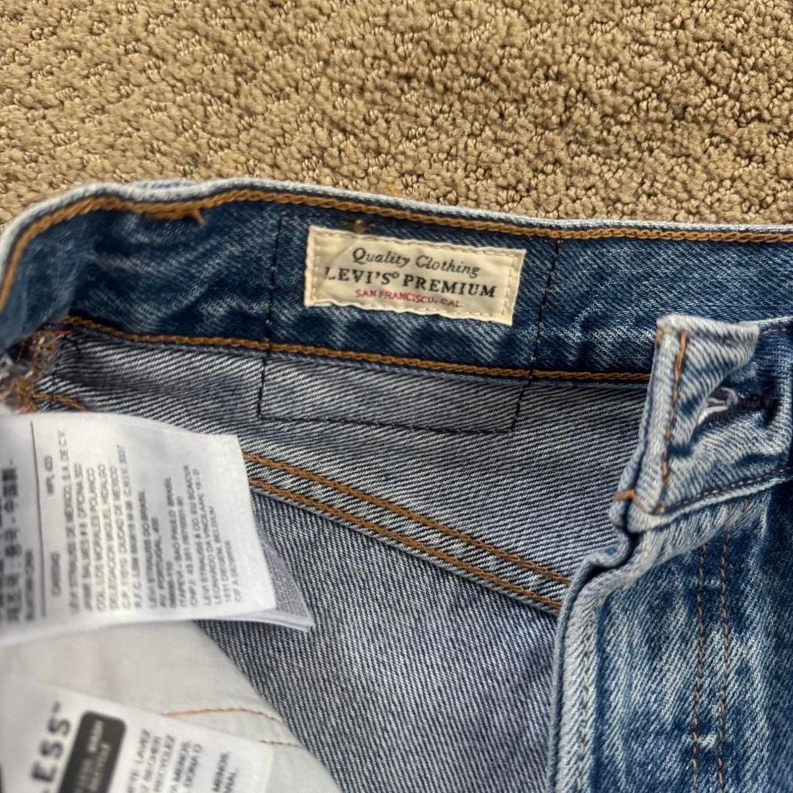 Levi's Levis premium logo stripe denim shorts Size 27" / US 4 / IT 40 - 5 Thumbnail