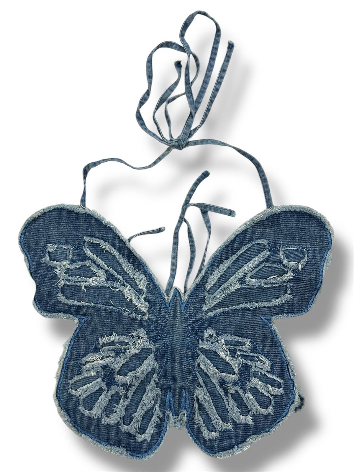 Japanese Brand Dazy Butterfly Denim Halter Top Size S / US 4 / IT 40 - 1 Thumbnail