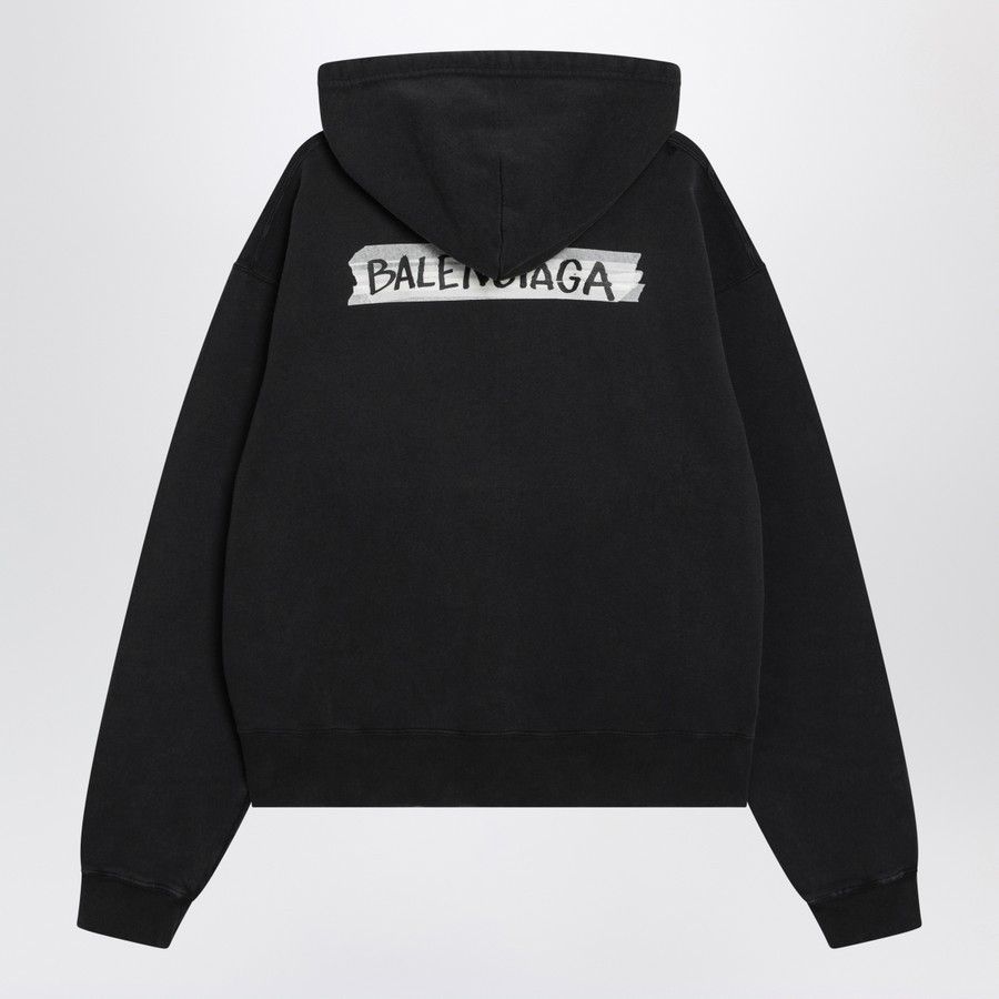Balenciaga o1d2blof0226 Masking Tape Oversize Hoodie in Black Size US S / EU 44-46 / 1 - 2 Thumbnail
