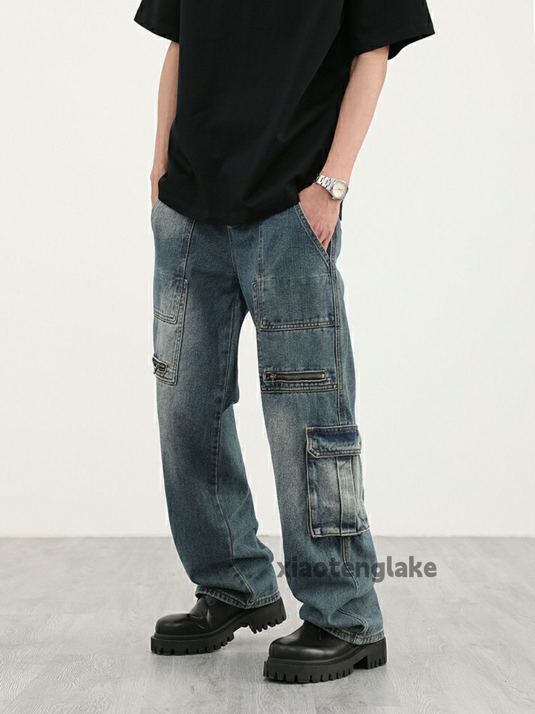 Jean × Vintage washed faded loose baggy skate hiphop cargo pants Size US 30 / EU 46 - 3 Thumbnail