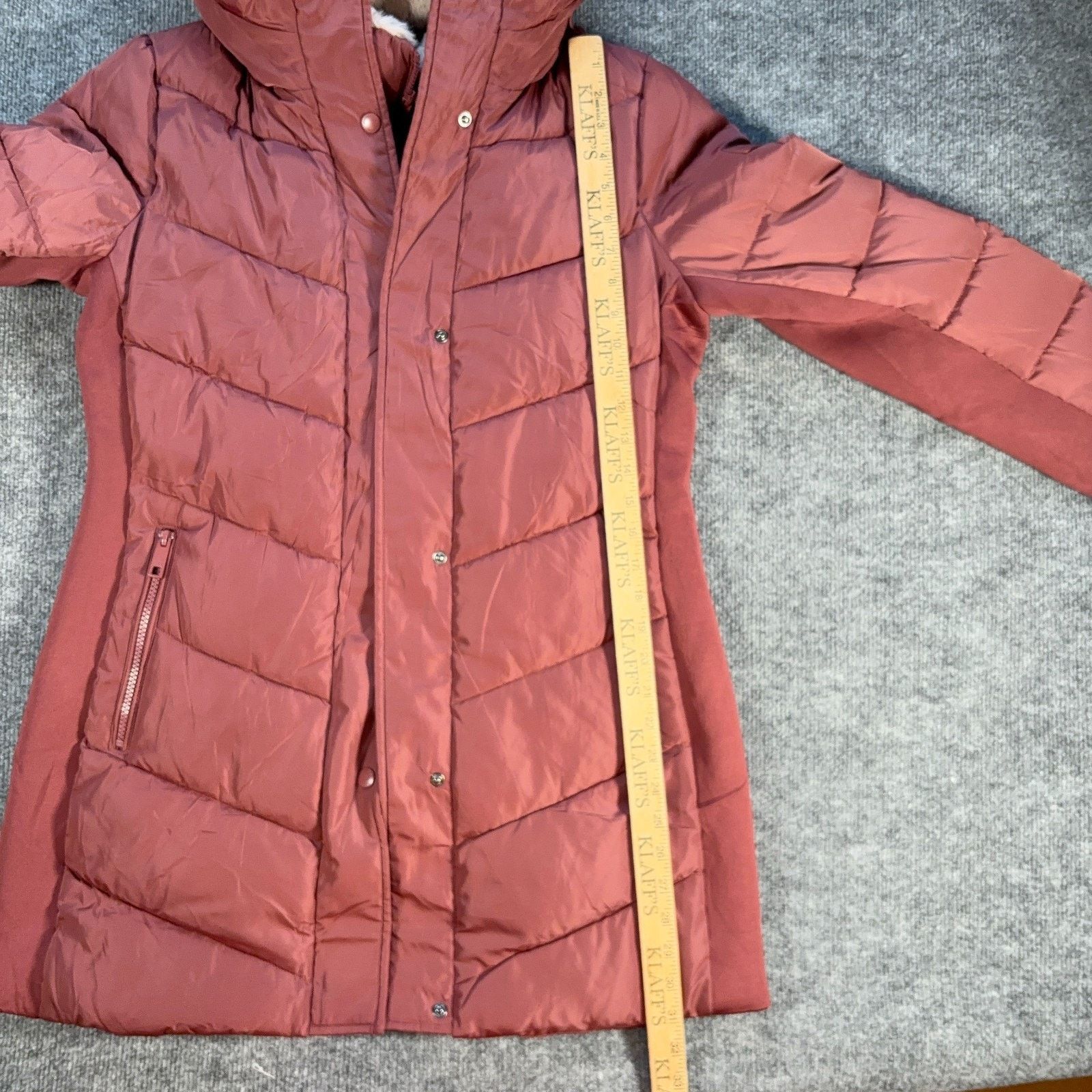 Andrew Marc Andrew Marc Womens Medium Hooded Puffer Coat Mauve Size M / US 6-8 / IT 42-44 - 15 Thumbnail