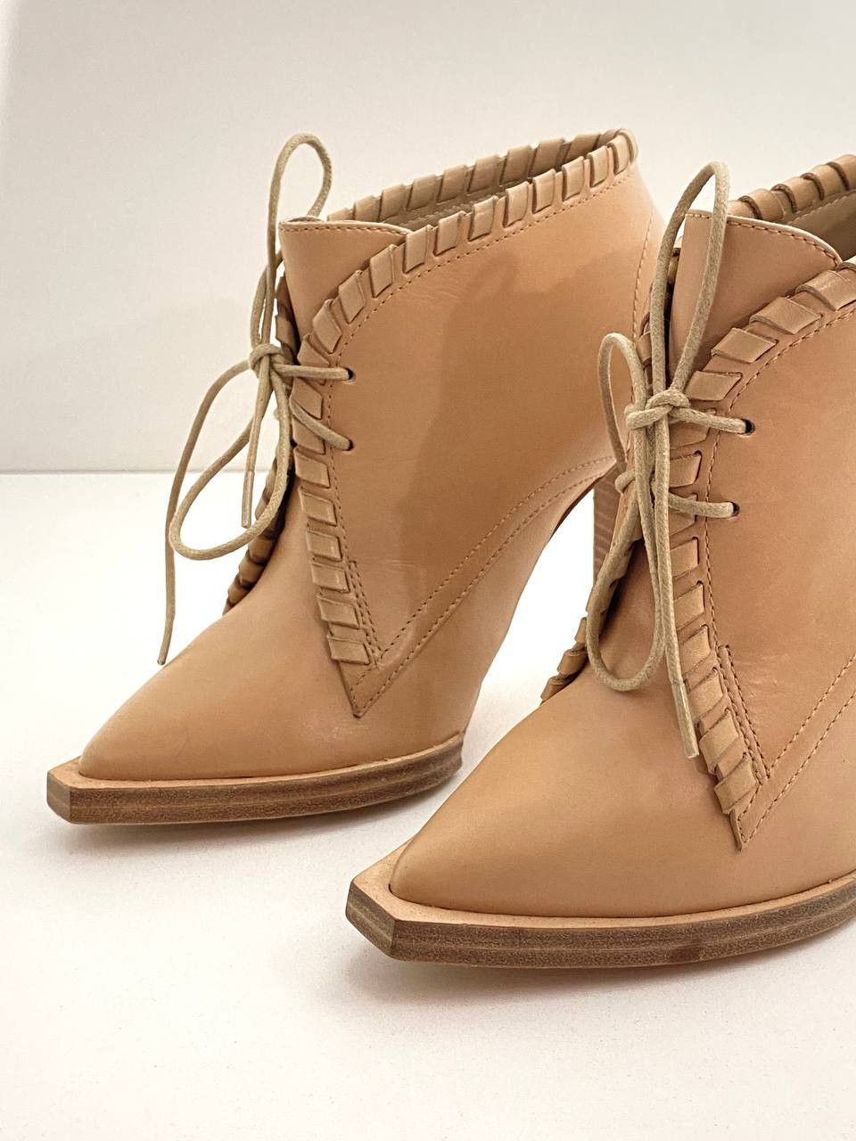 Alexander Wang Alexander Wang Sofi Lace Up Leather Tan Ankle Boots Shoes Size US 5 / IT 35 - 7 Thumbnail