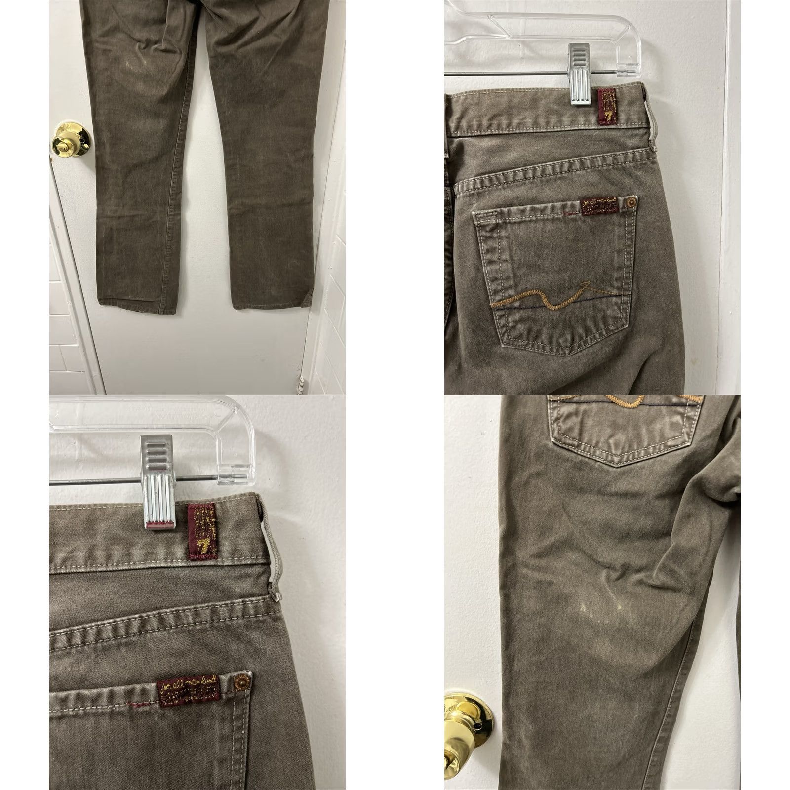 7 For All Mankind VTG 7 for All Mankind Bootcut Jeans Womens 26x30 Brown Made In USA Denim Bootsuit? Size 26" / US 2 / IT 38 - 8 Thumbnail