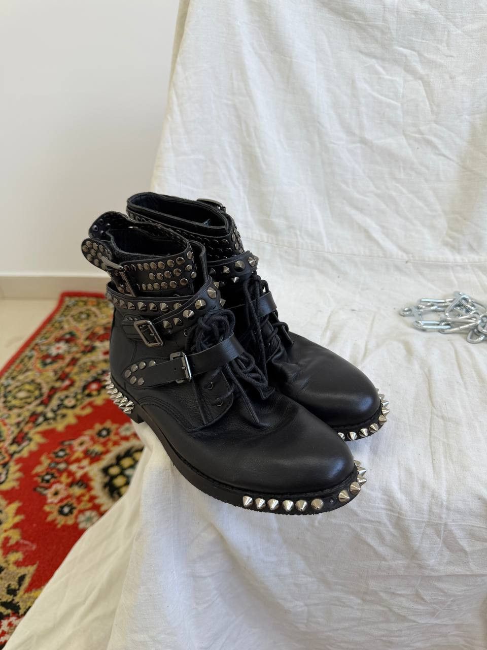 Yves Saint Laurent YvesSaintLaurent Ankle-Zip Goth Opium Style Leather Boots Size US 6.5 / IT 36.5 - 3 Thumbnail