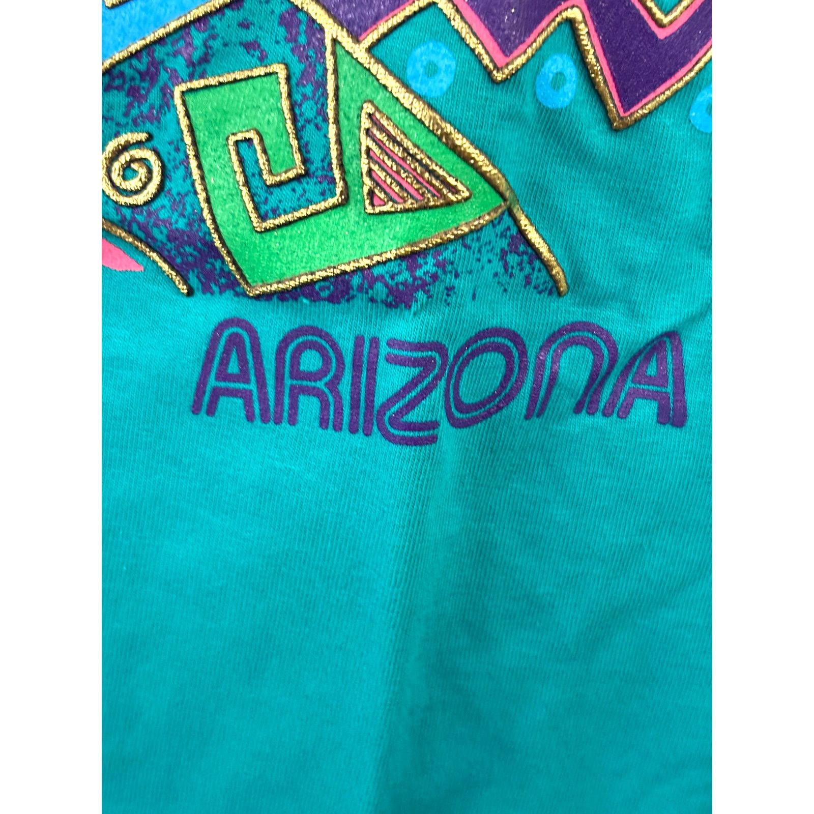Vintage VTG Arizona Single Stitch Crewneck Tshirt Green Southwestern Size US L / EU 52-54 / 3 - 9 Thumbnail