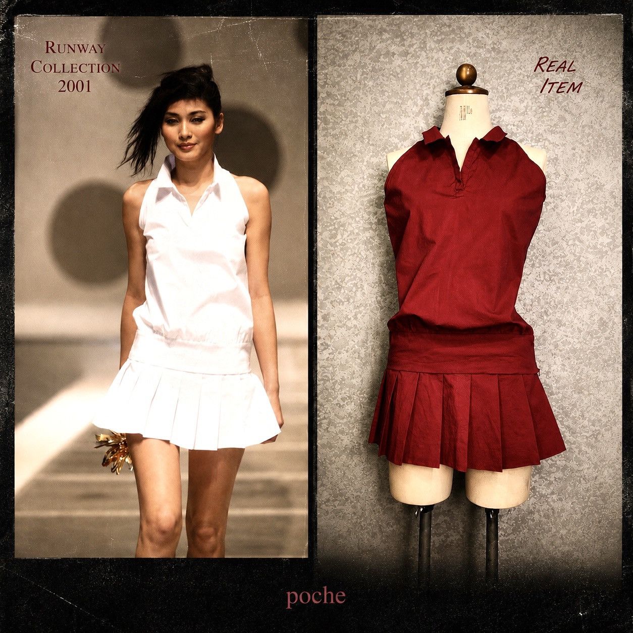 Japanese Brand 2000s Runway Deep Red Sleeveless Collar Top Y2K Size S / US 4 / IT 40 - 1 Thumbnail