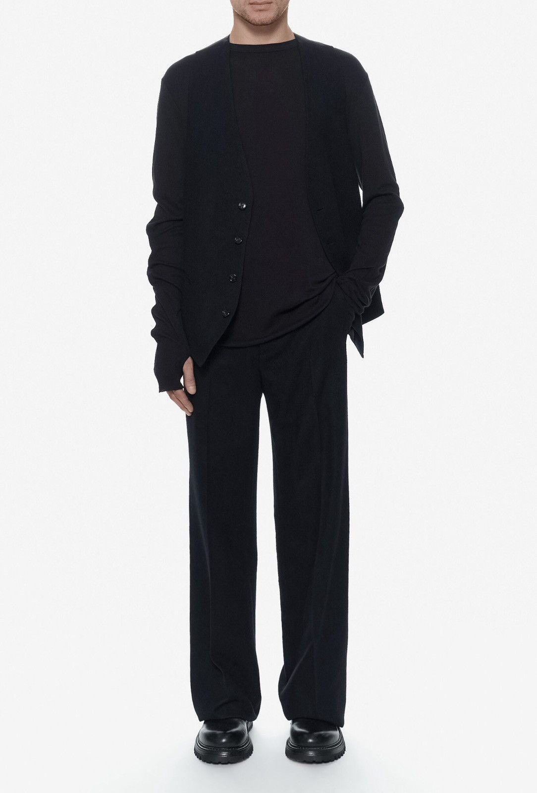 Ann Demeulemeester Ann Demeulemeester Wool Black Vest Size US L / EU 52-54 / 3 - 4 Thumbnail