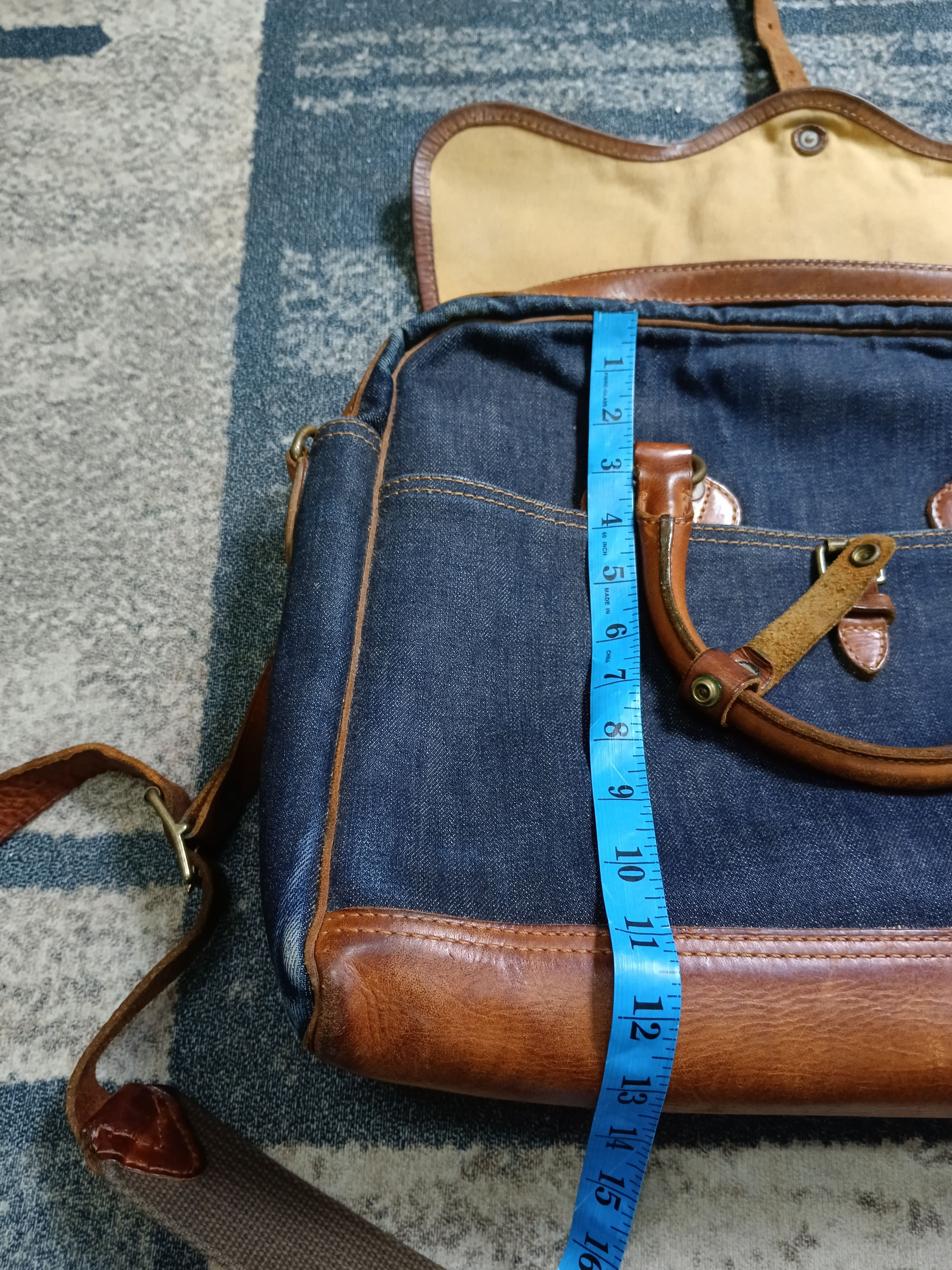 RRL Ralph Lauren DOUBLE RL RALPH LAUREN CANVAS DENIM BRIEFCASE Size ONE SIZE - 14 Thumbnail