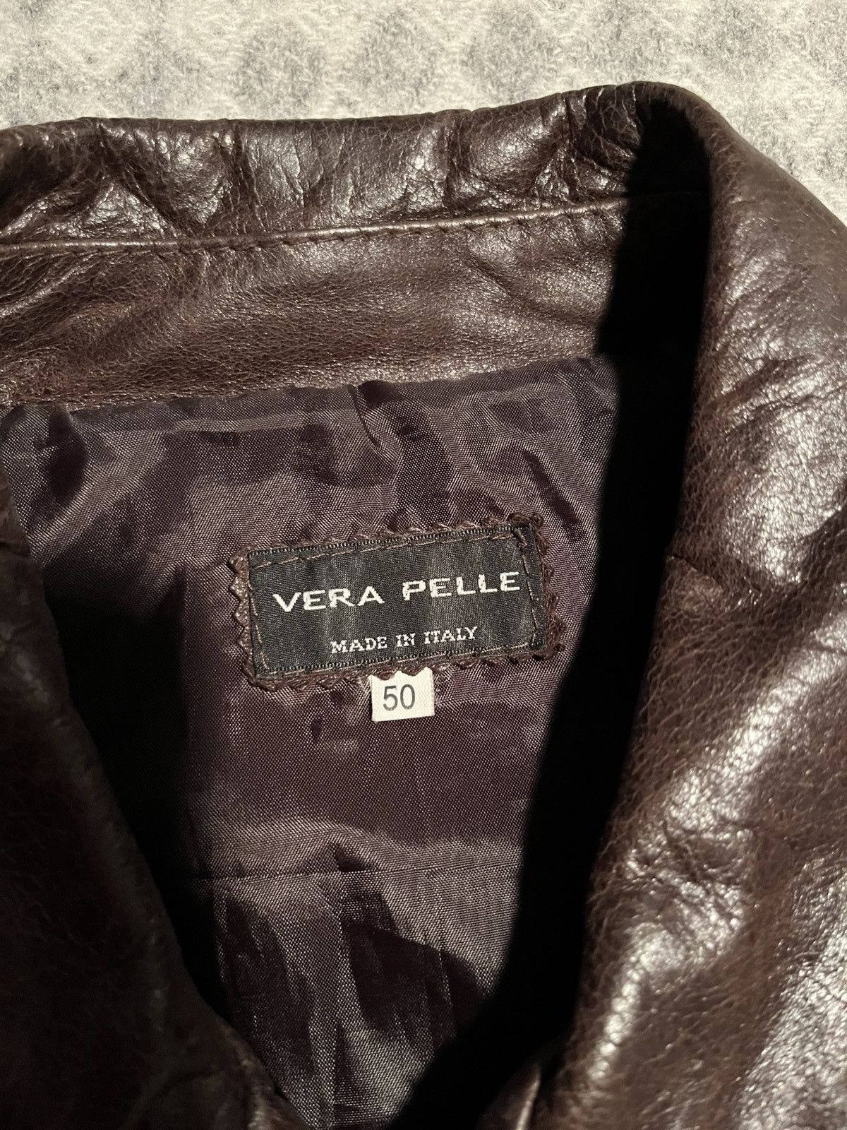 Vera Pelle Vera Pelle Brown Cow Leather Jacket Made in Italy Size US L / EU 52-54 / 3 - 3 Thumbnail