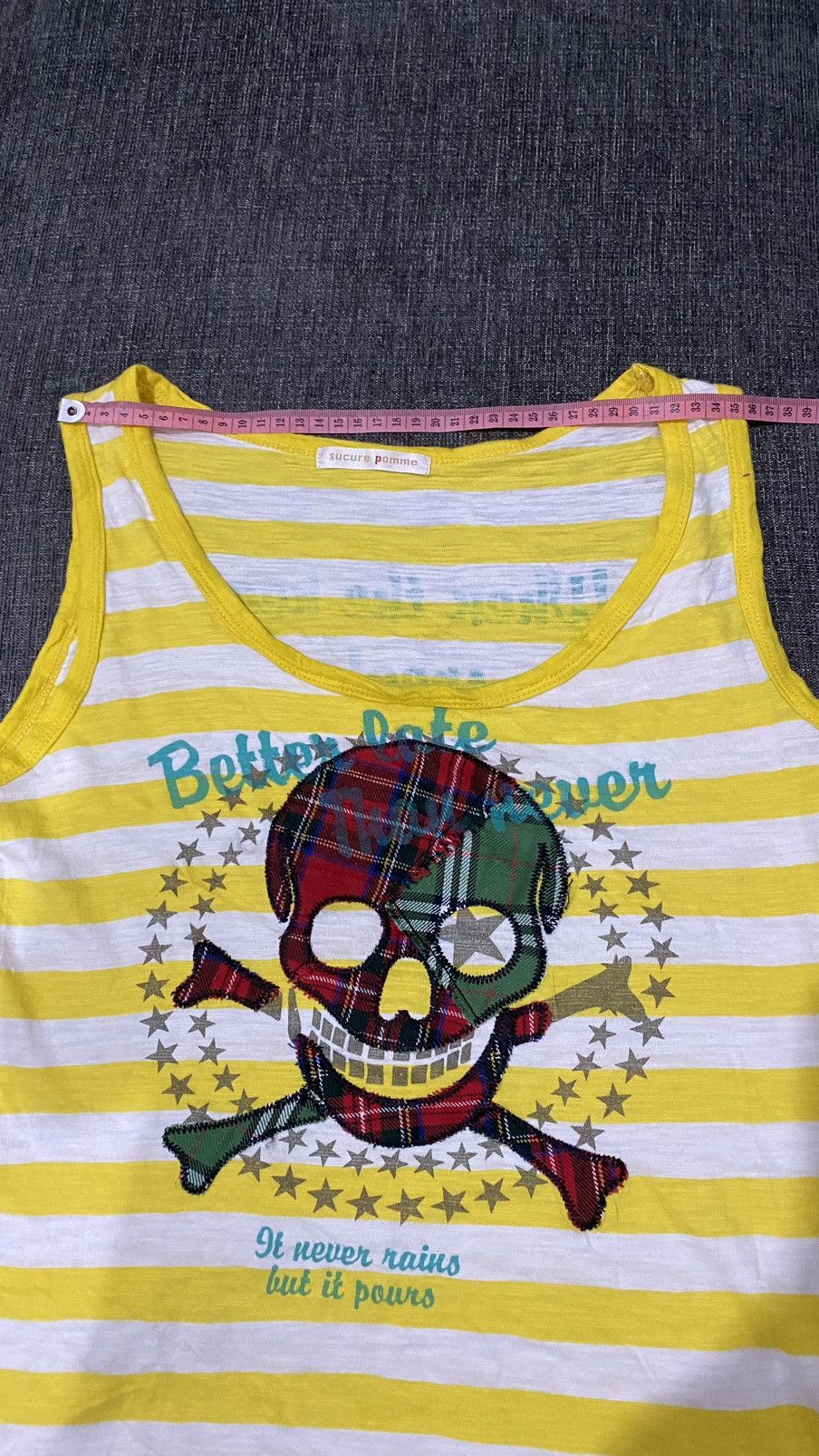 Japanese Brand Y2K Japanese Sucure Pomme Tanktop Grunge Style Size L / US 10 / IT 46 - 10 Thumbnail