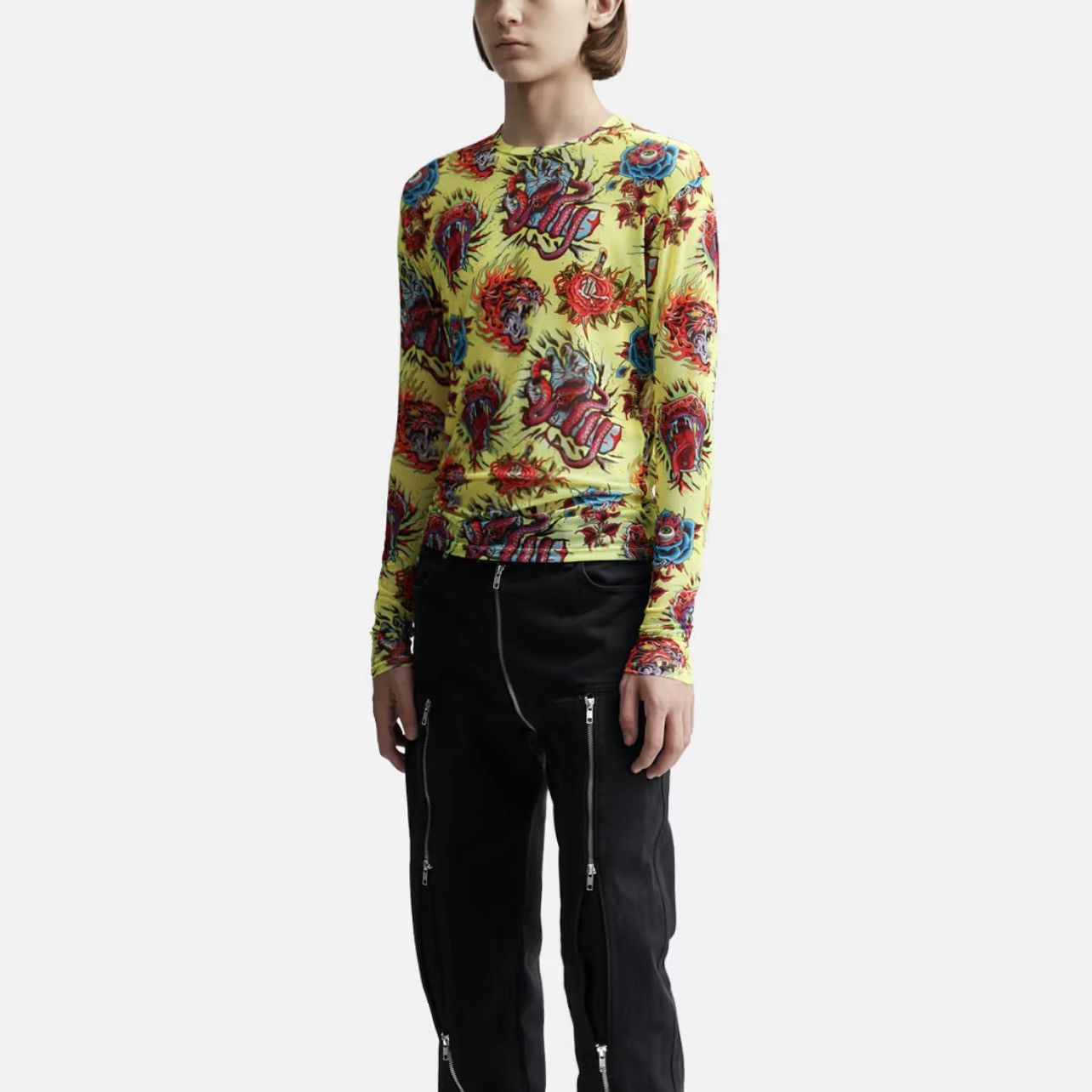 LUU DAN LỰU ĐẠN Yellow Tattoo Long Sleeve Tee (Unisex) Size US M / EU 48-50 / 2 - 3 Thumbnail