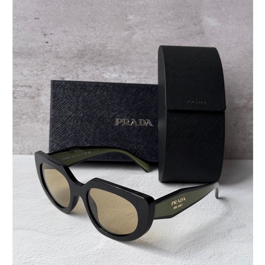 Prada NEW Prada PR D02S Cat Eye Sunglasses in Black Green $390 Size ONE SIZE - 4 Thumbnail